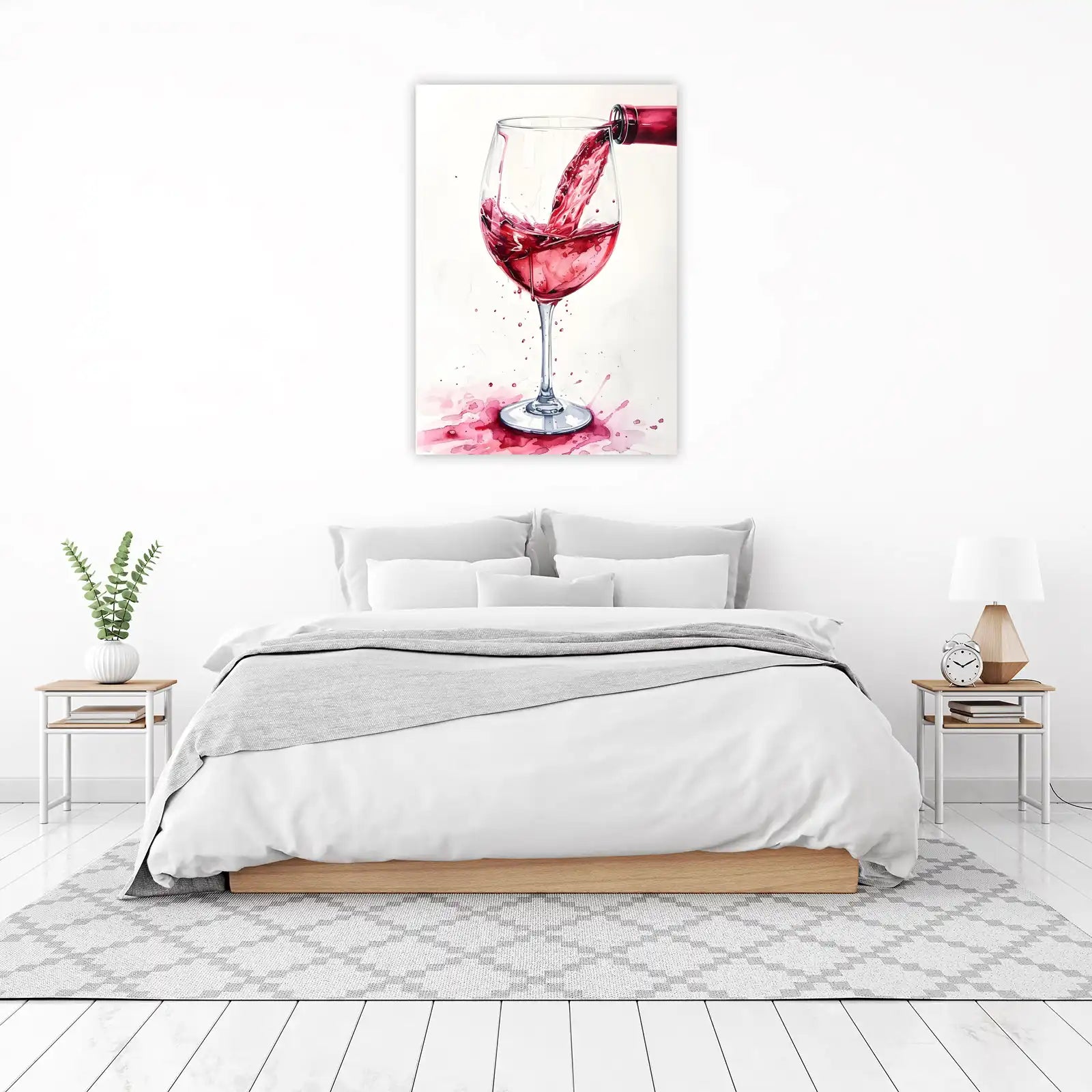 Vibrant Red Wine Pour Wall Art