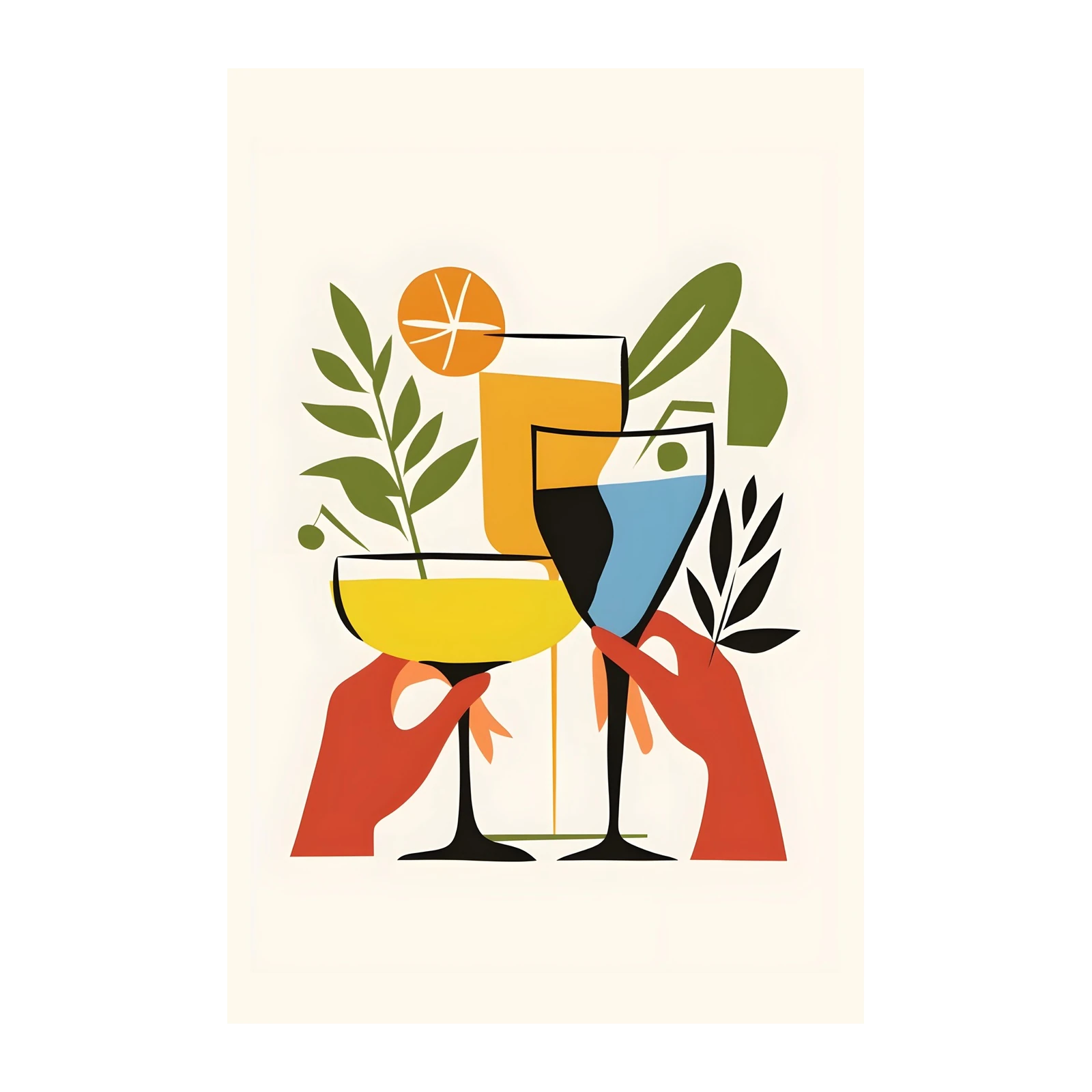 Vibrant Cocktail Cheers Wall Art