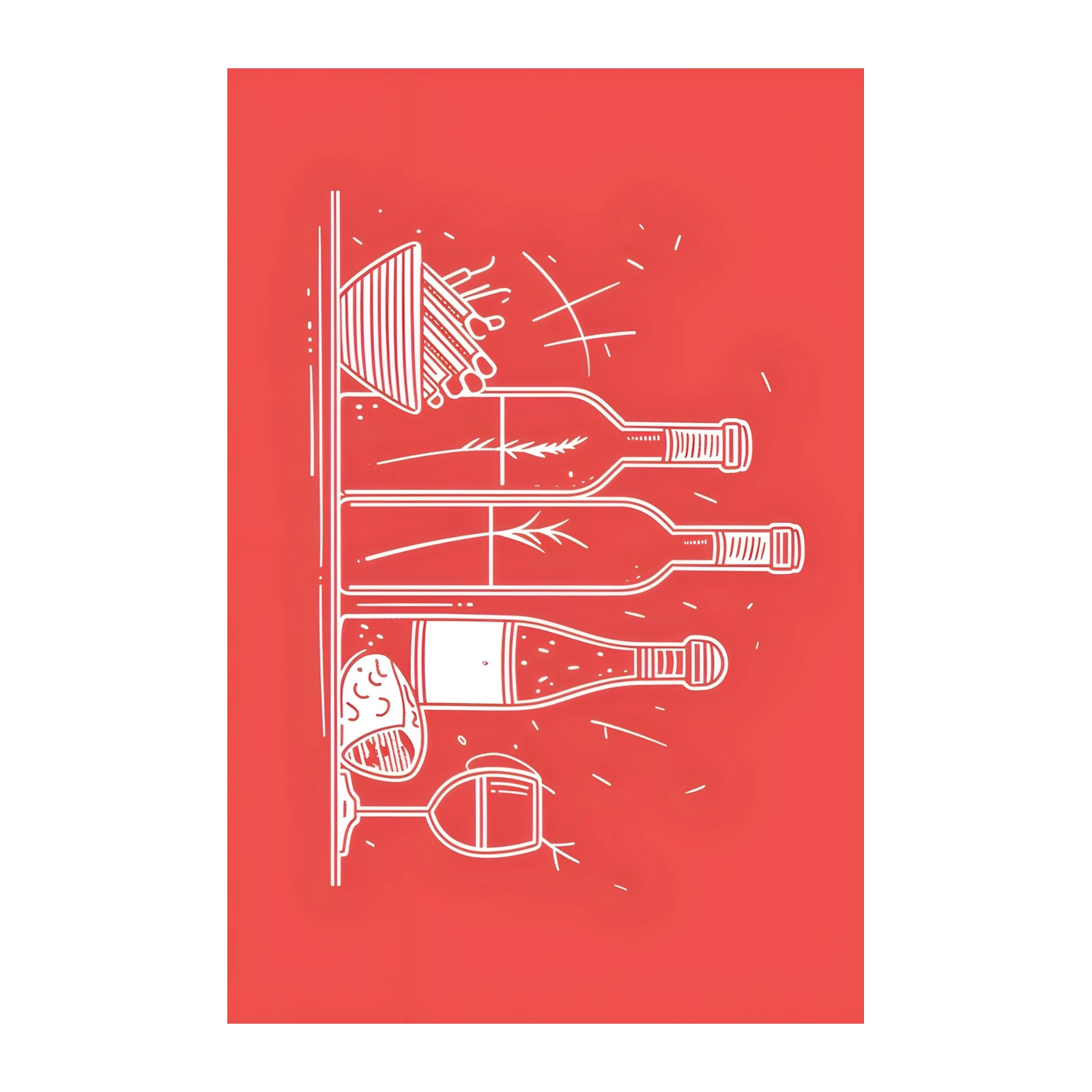 Modern Wine Bottles & Glasses Wall Art