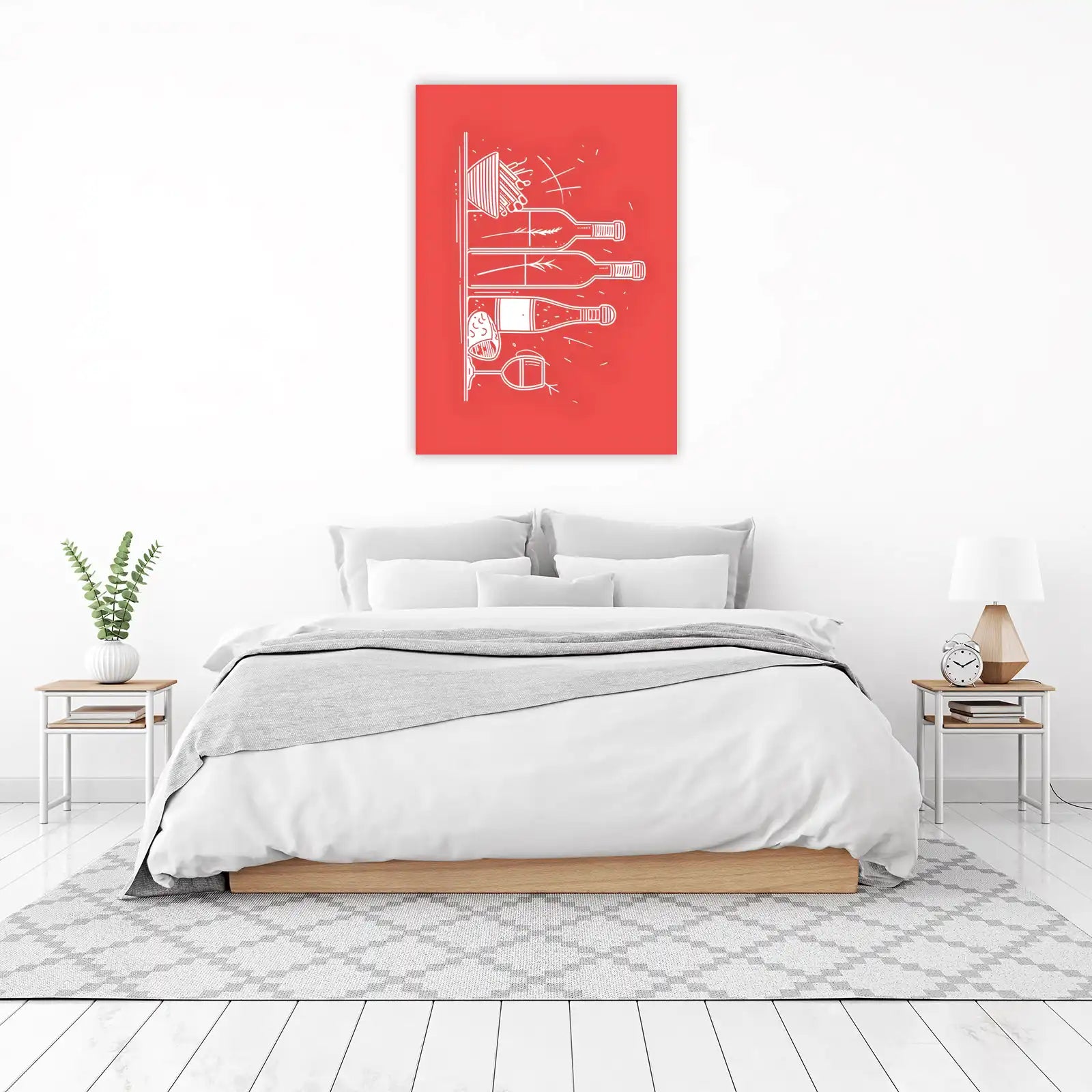 Modern Wine Bottles & Glasses Wall Art