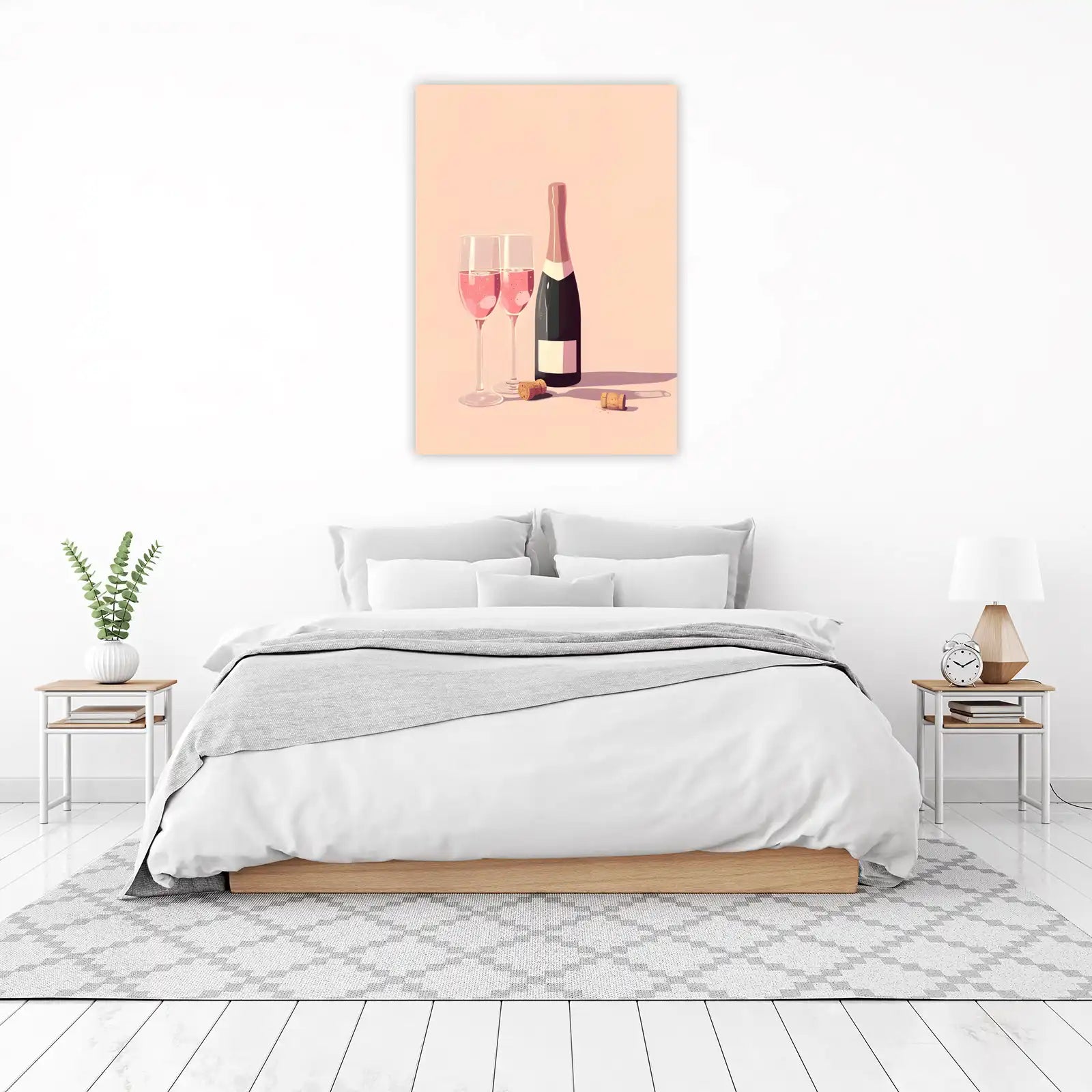 Elegant Pink Champagne Toast Wall Art