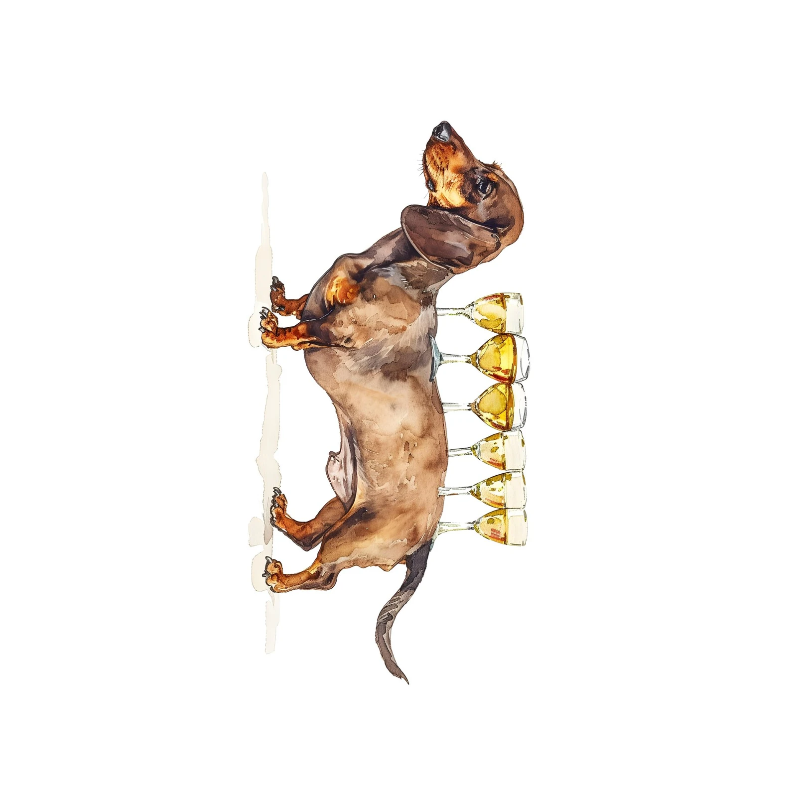 Playful Dachshund Wine Art Wall Art