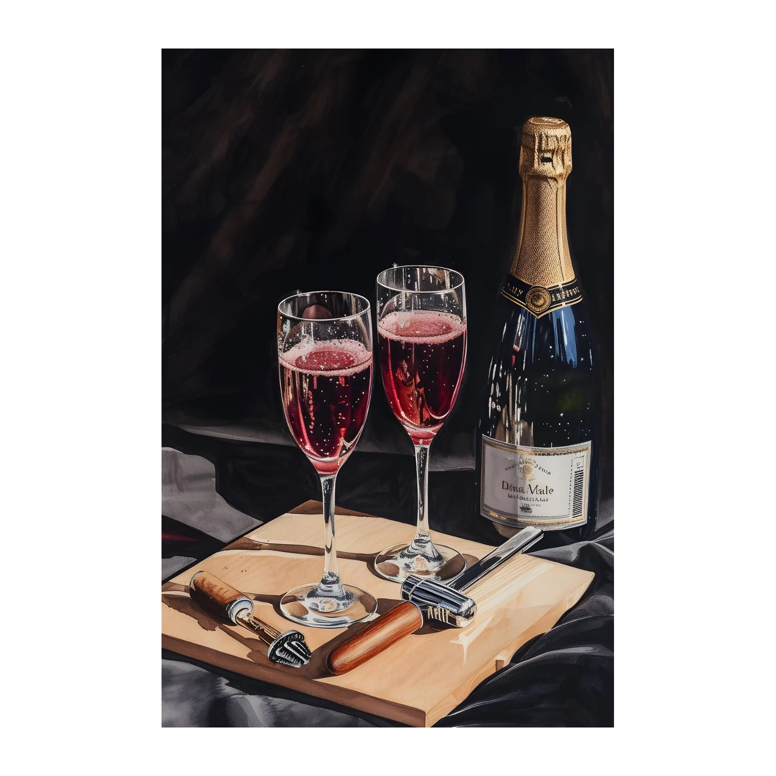 Elegant Celebration Pink Bubbly Wall Art