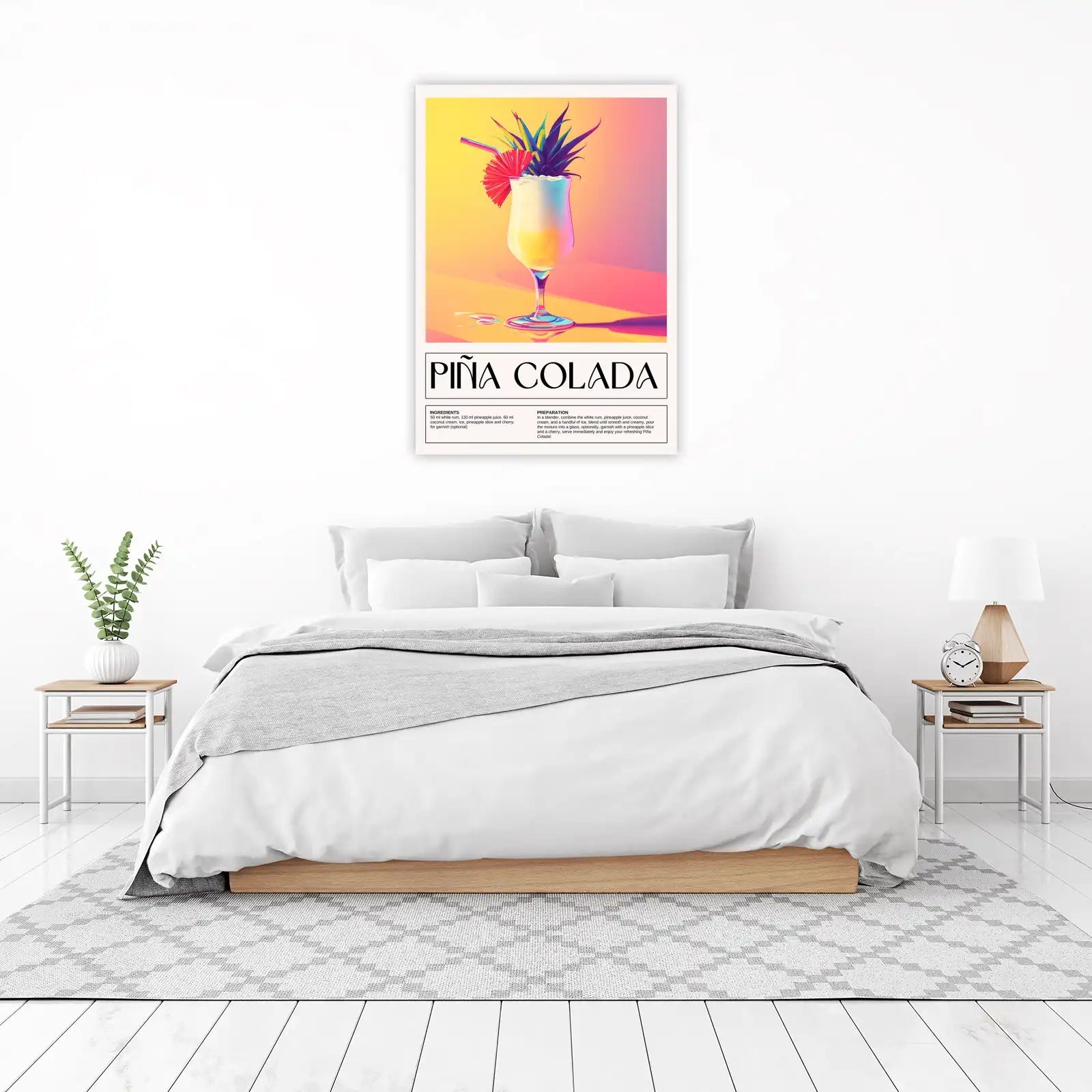 Vibrant Piña Colada Cocktail Wall Art