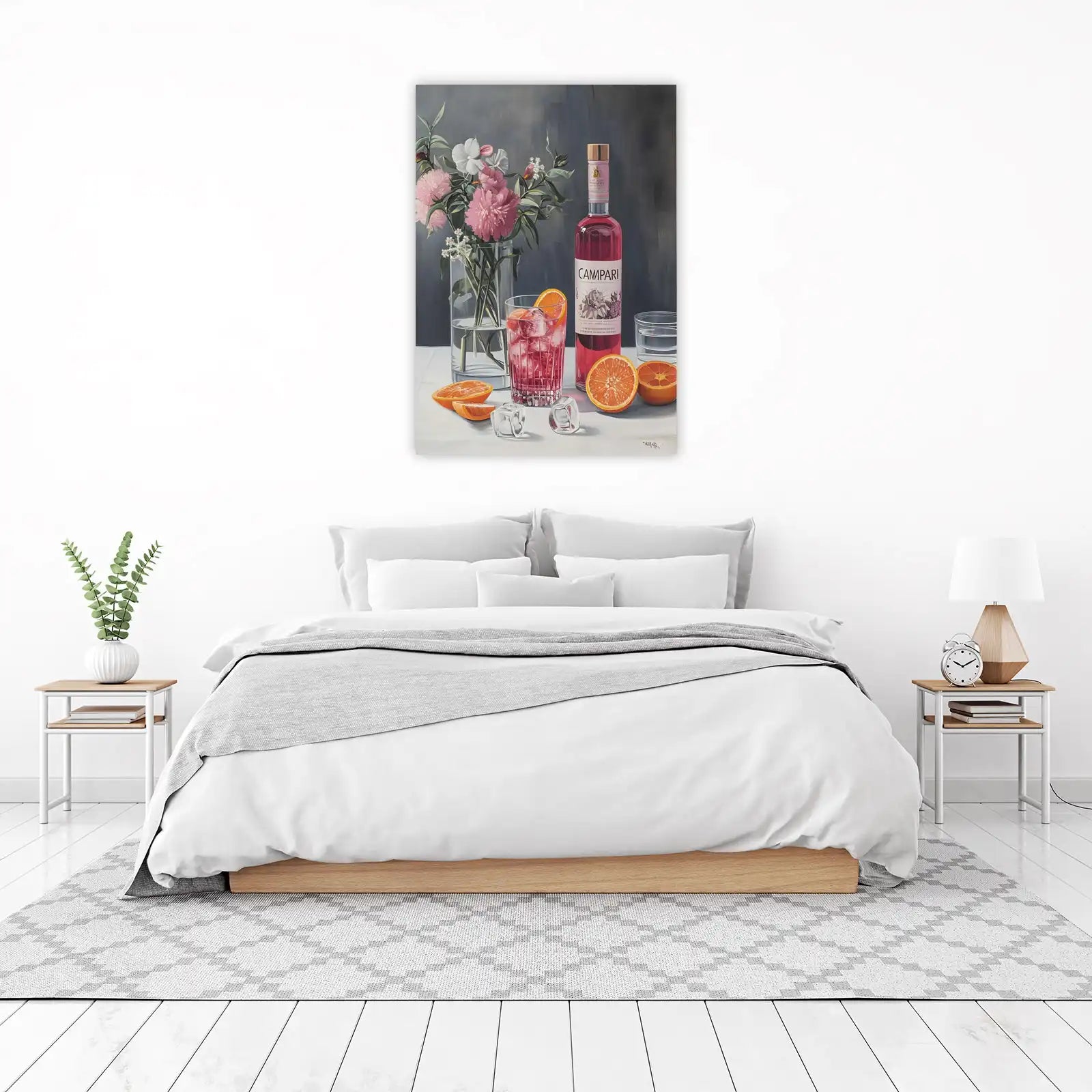 Campari Negroni & Flowers Wall Art