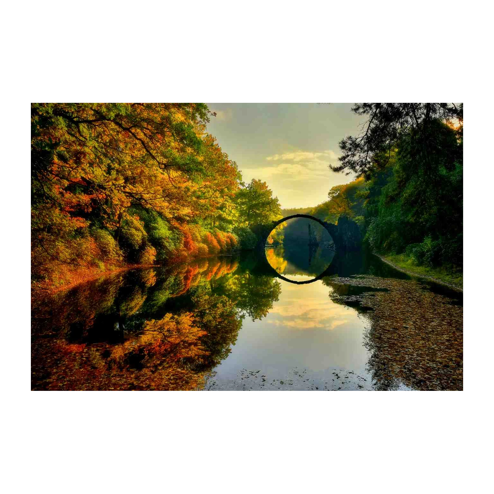 Enchanted Autumn Arch Bridge Wall Art