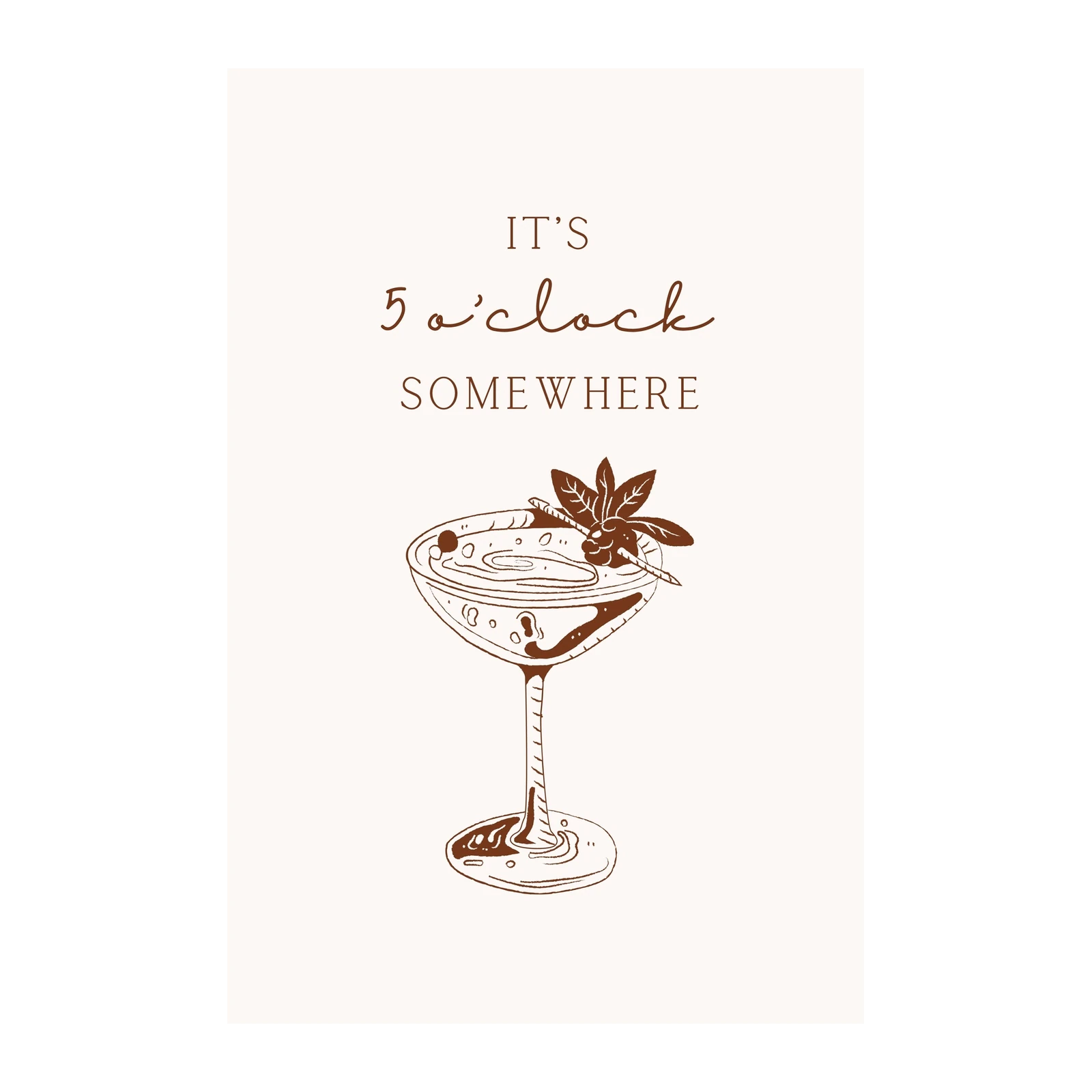 5 O'Clock Somewhere Cocktail Art Wall Art