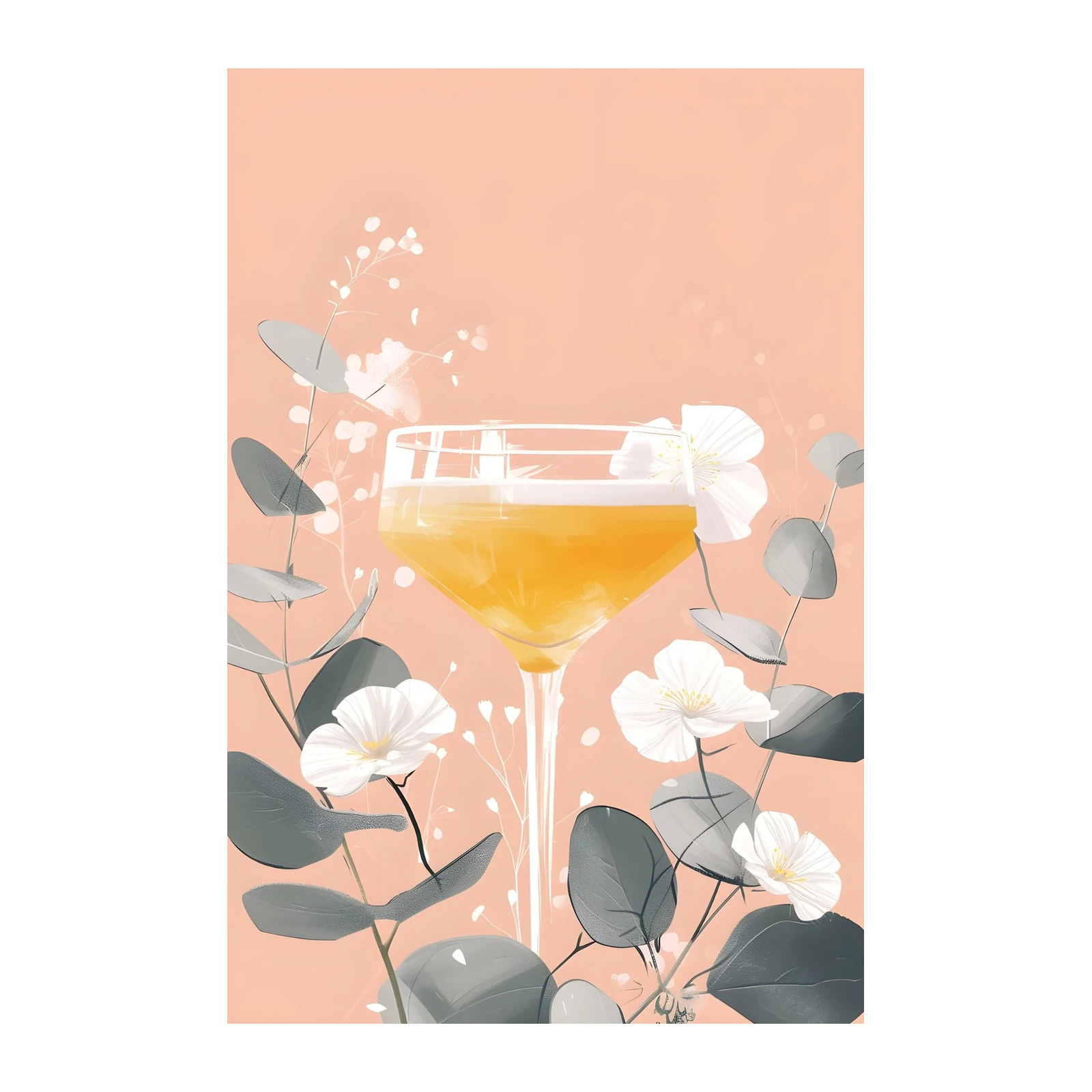 Botanical Cocktail Elegance Wall Art