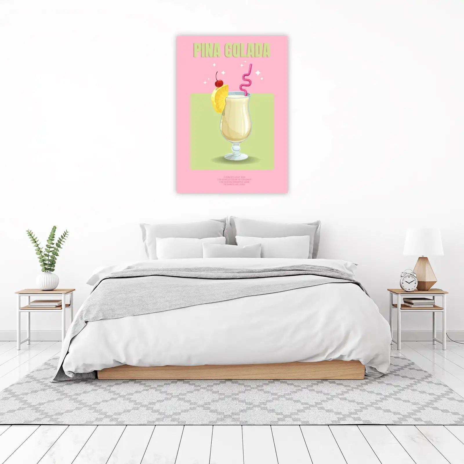 Tropical Pina Colada Cocktail Recipe Wall Art