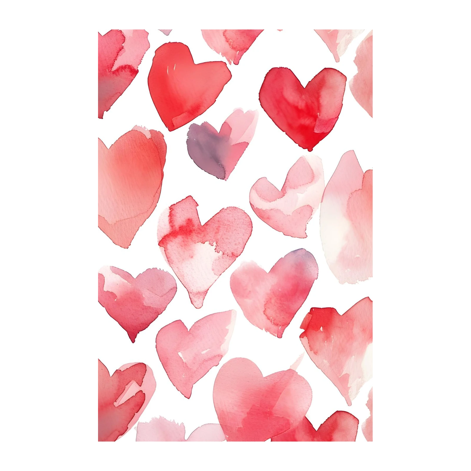 Watercolor Hearts Gallery Wall Wall Art