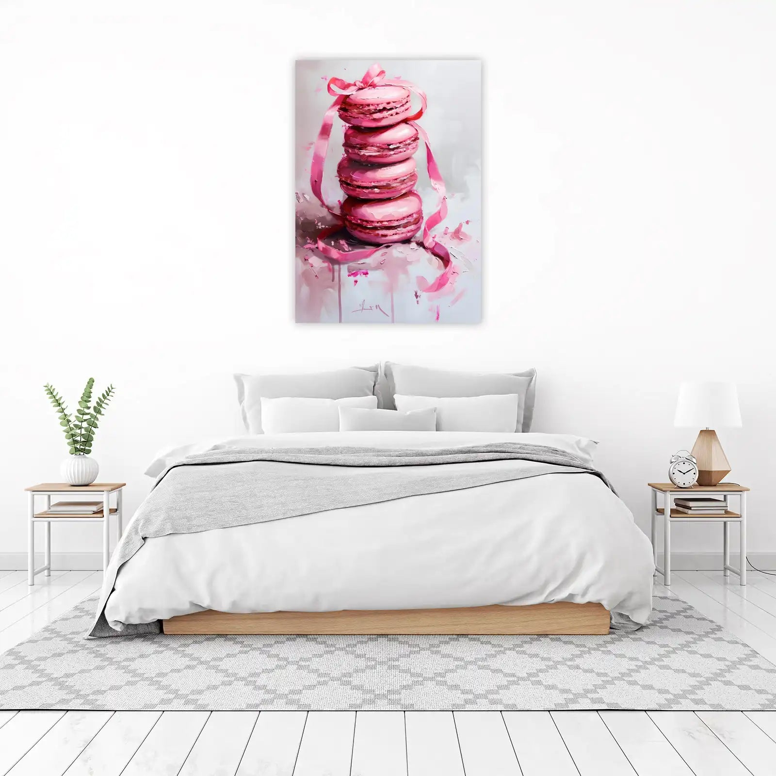 Pink Macaron Stack French Pastry Wall Art