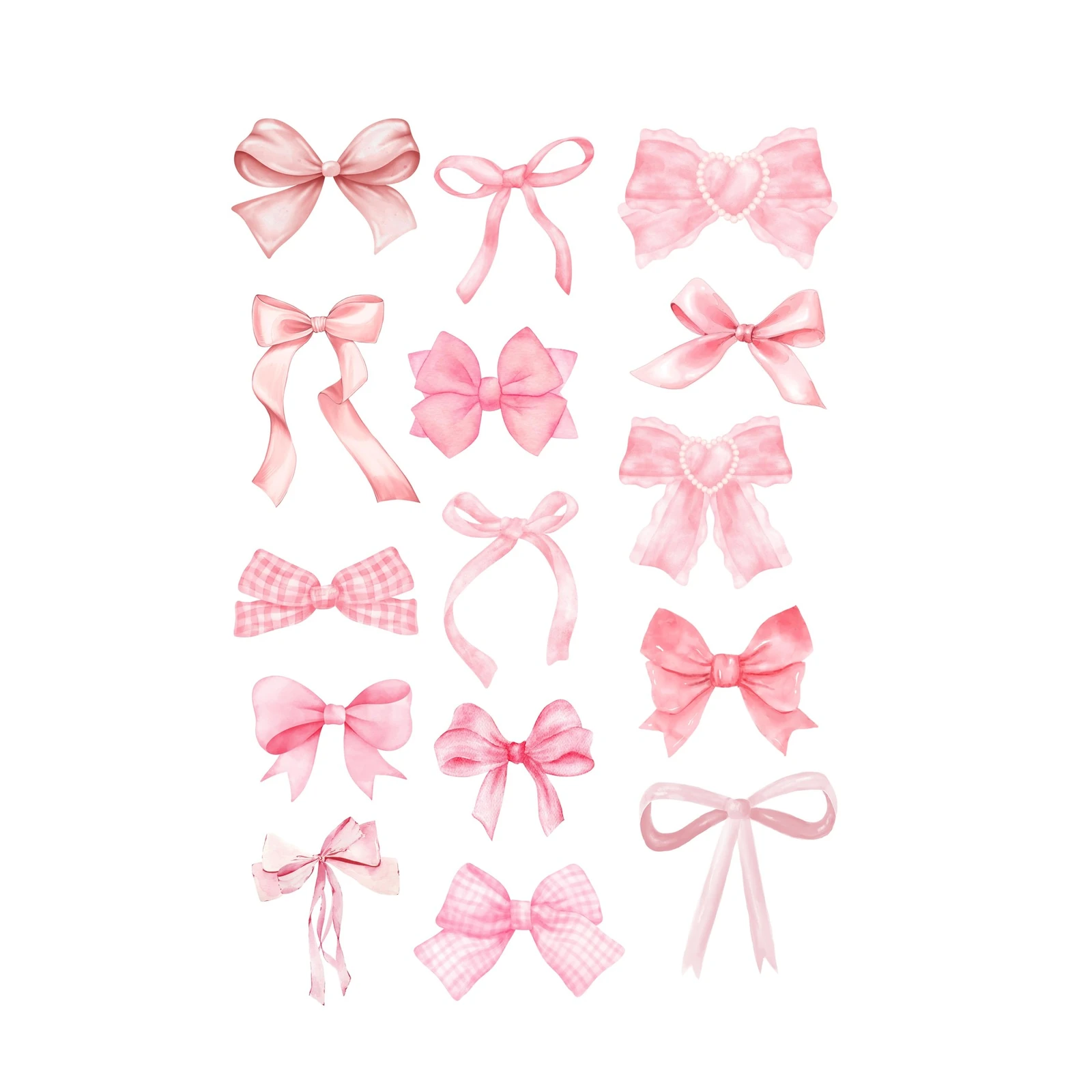 Pretty Pink Bows Watercolor Wall Art