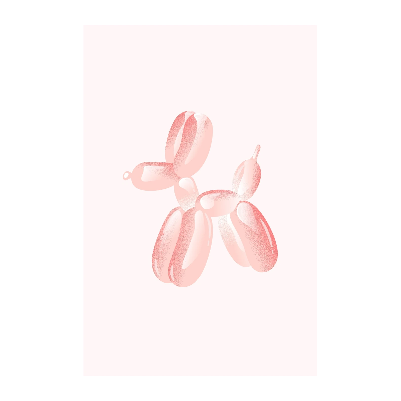 Playful Pink Balloon Dog Wall Art