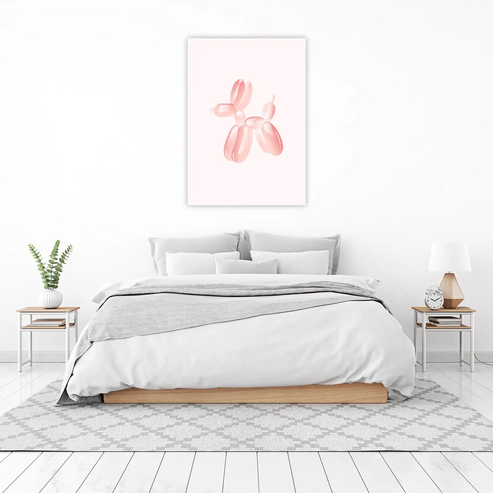 Playful Pink Balloon Dog Wall Art