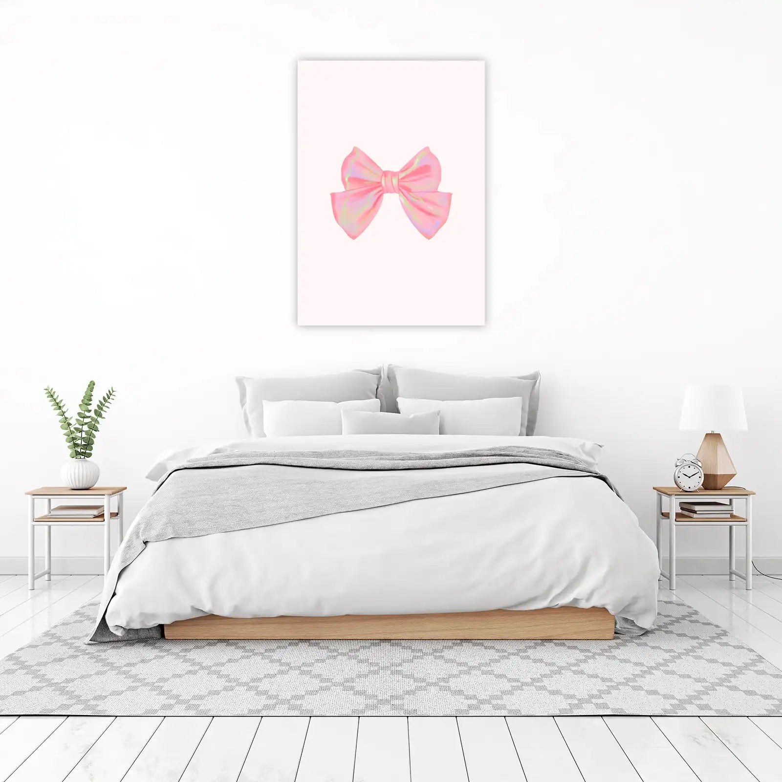 Pink Bow Dreamy Pastel Bow Wall Art