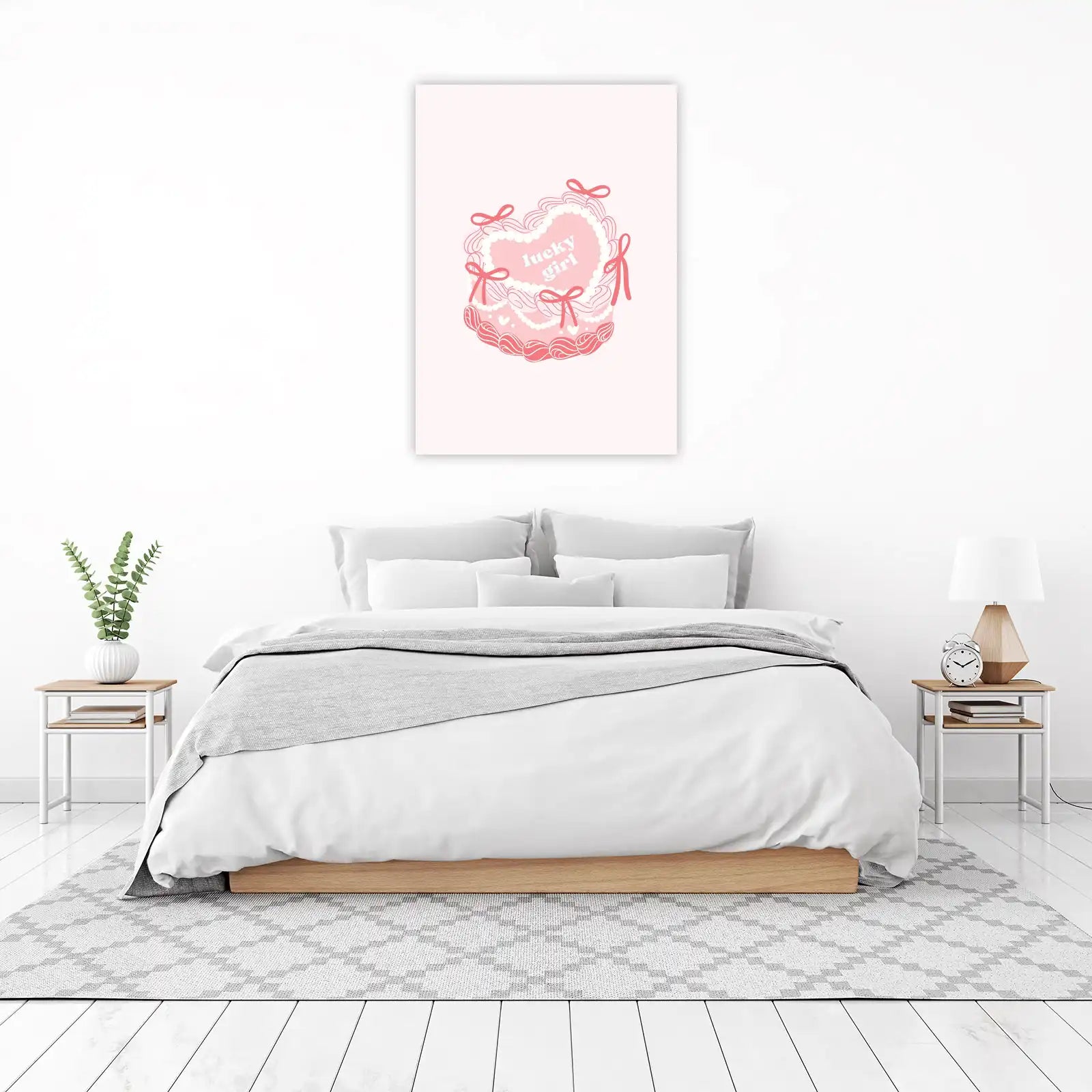 Sweet Lucky Girl Heart Cake Wall Art