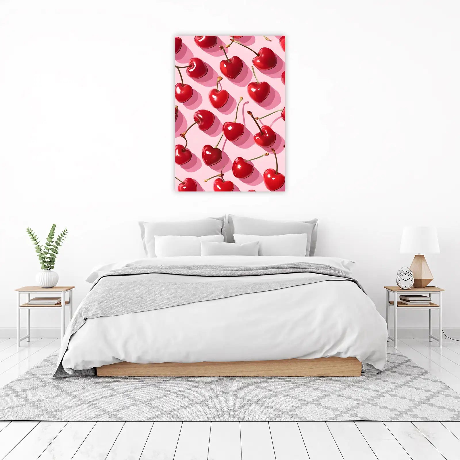 Heart Cherries Pattern Pop Art Wall Art