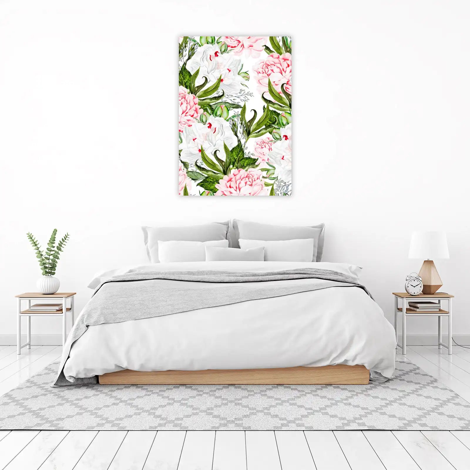 Elegant Peony Floral Watercolor Wall Art