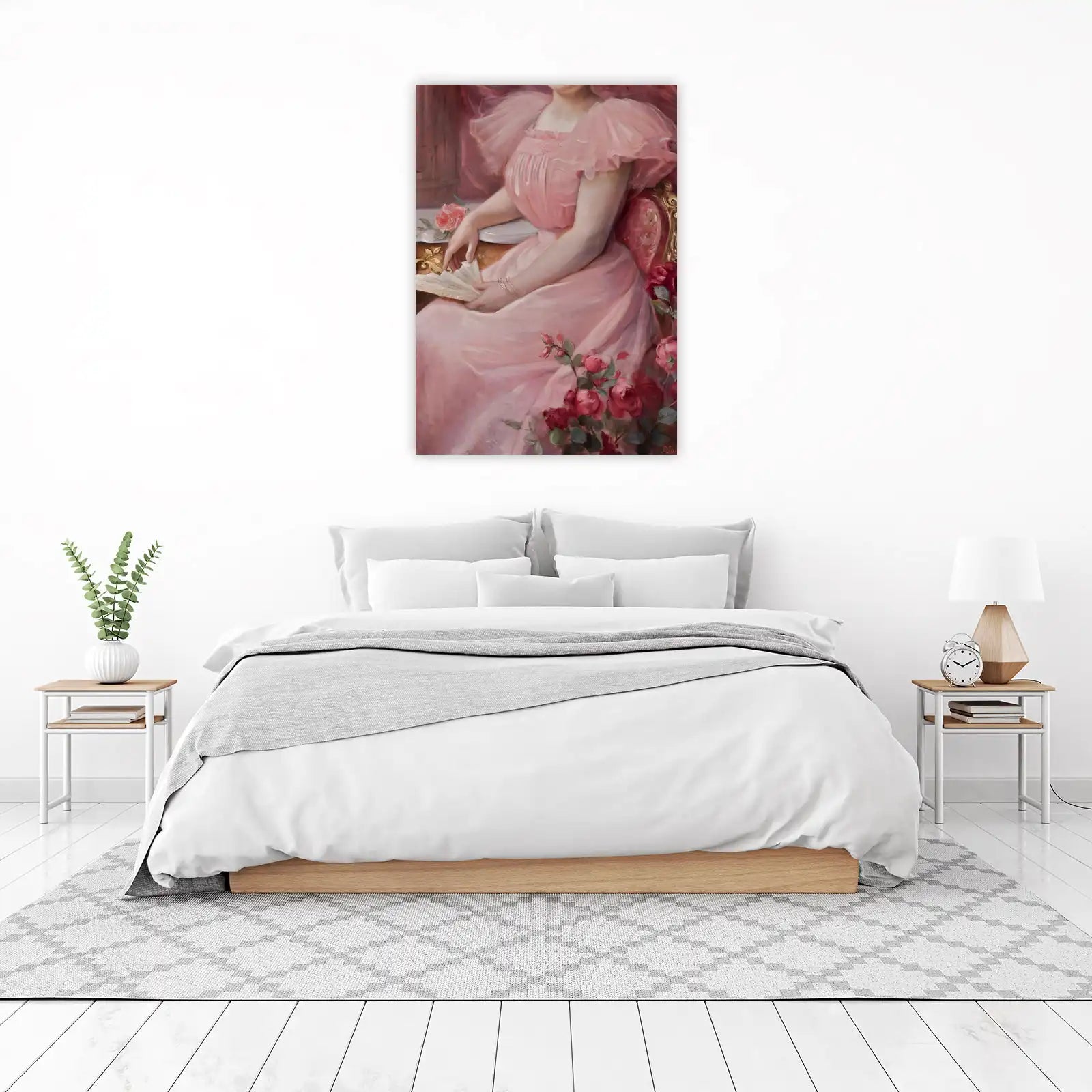 Elegant Lady with Roses Wall Art