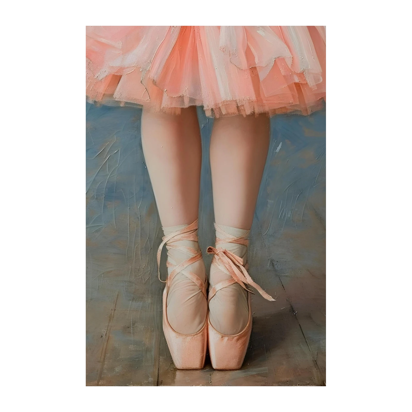 Elegant Ballerina Legs Pink Tutu Wall Art