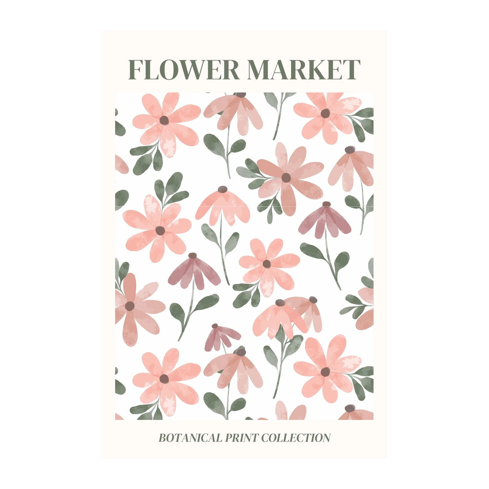 Soft Blush Floral Market Wall Art