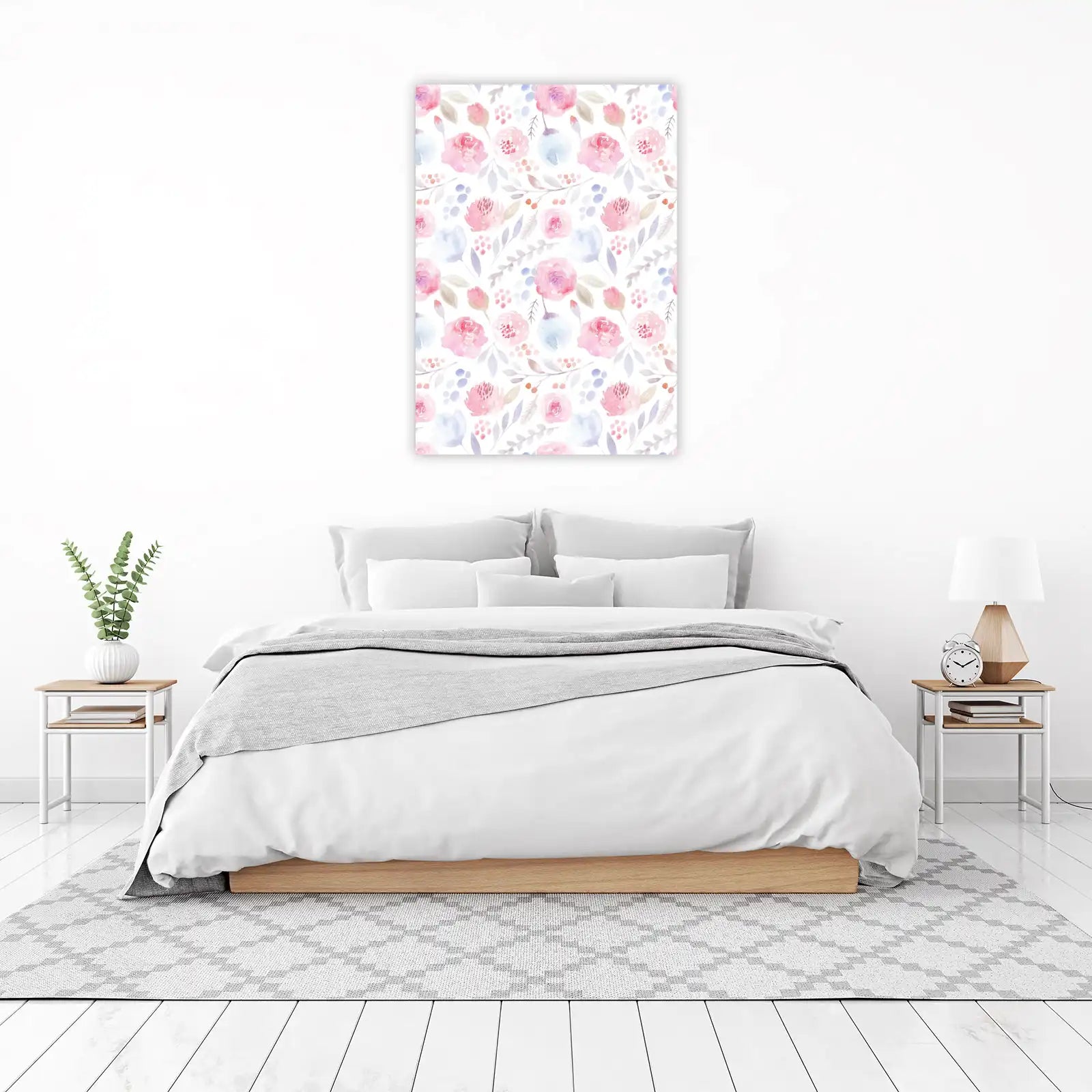Soft Blush Floral Watercolor Wall Art