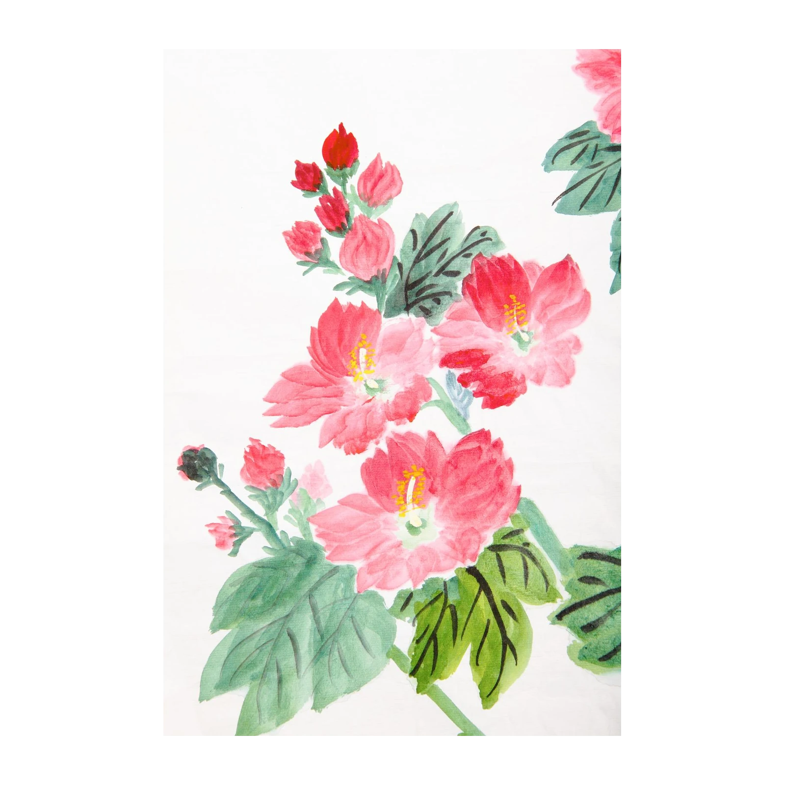 Vibrant Pink Floral Watercolour Wall Art