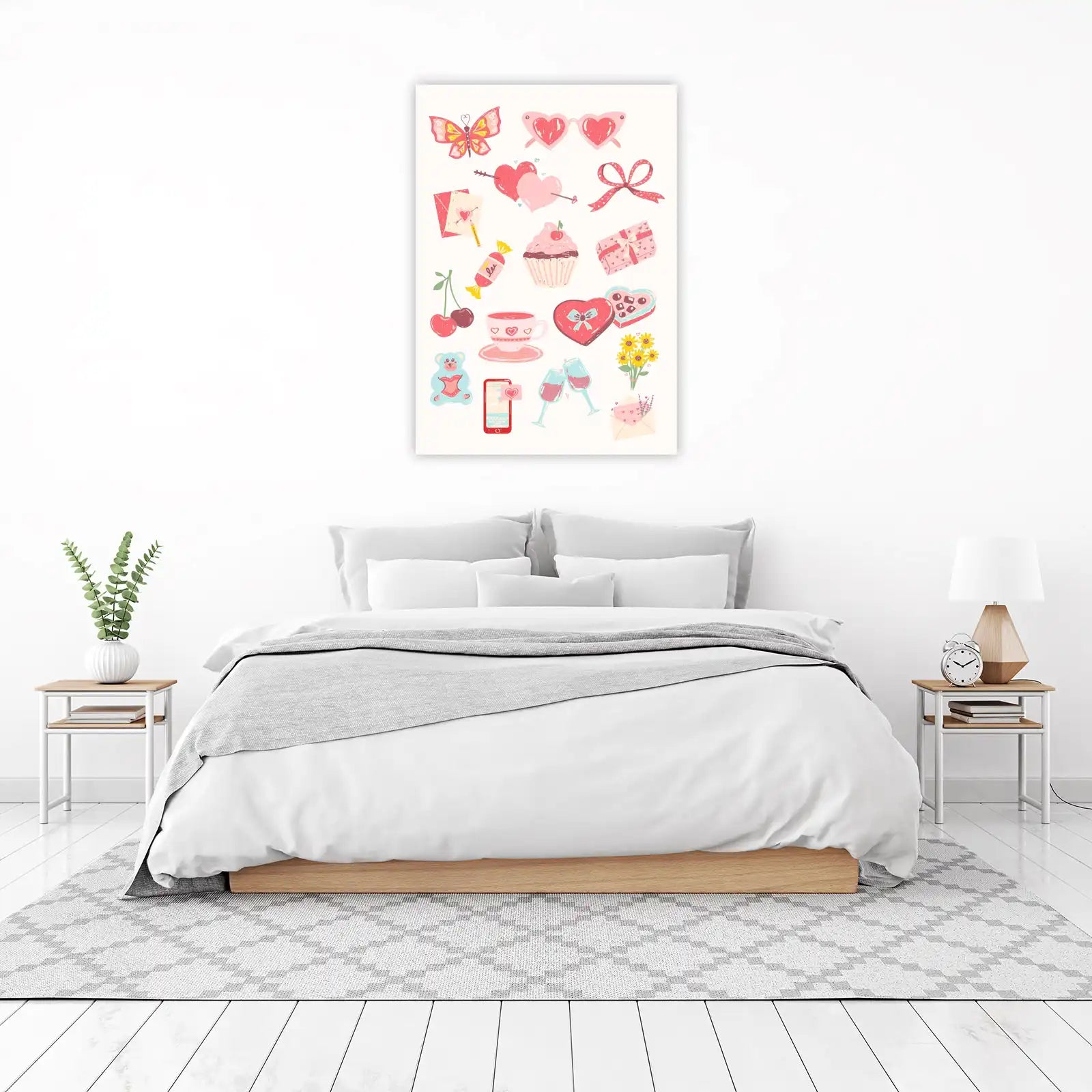 Whimsical Hearts & Love Elements Wall Art