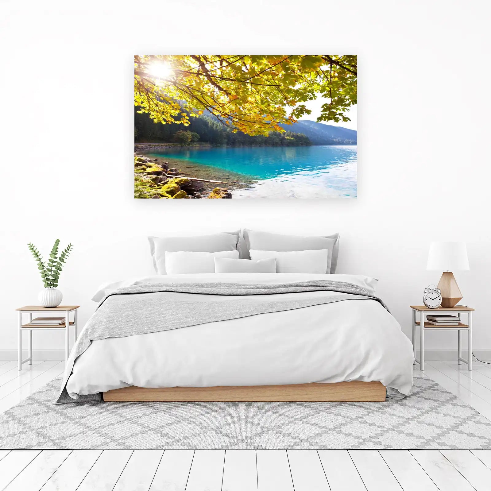 Golden Autumn Lake Serenity Wall Art