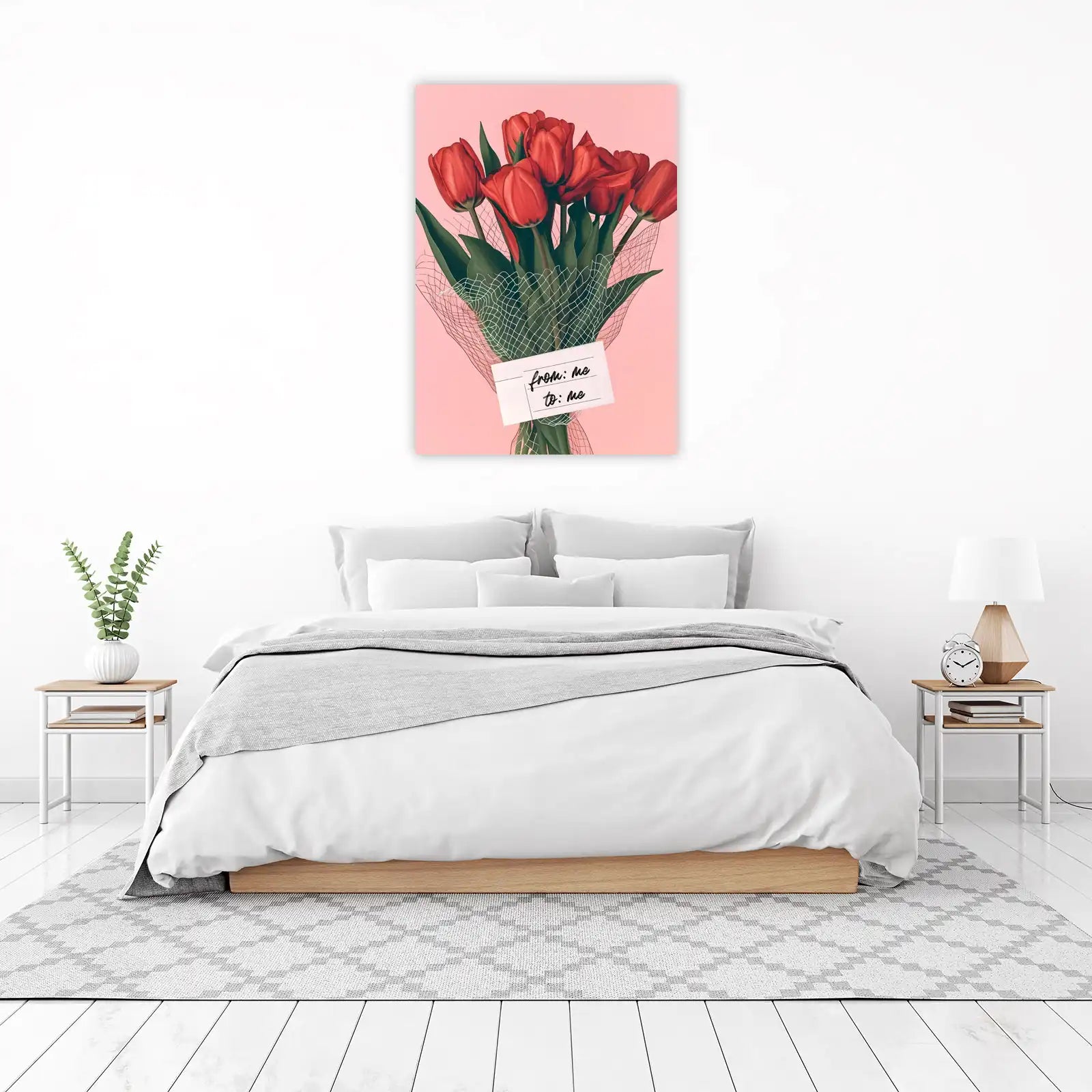 Vibrant Red Tulips Bouquet Wall Art