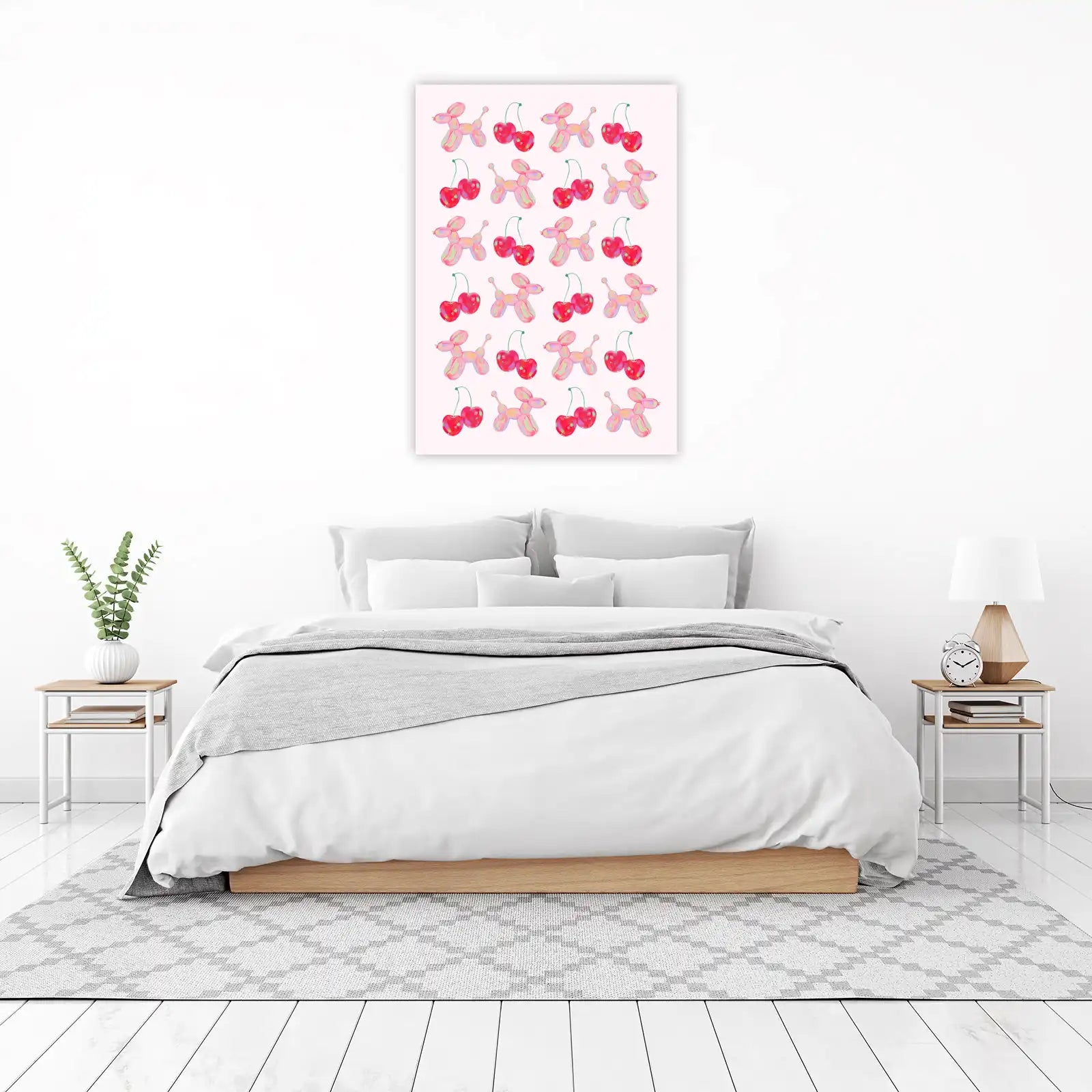 Playful Cherry Balloon Dog Wall Art Art