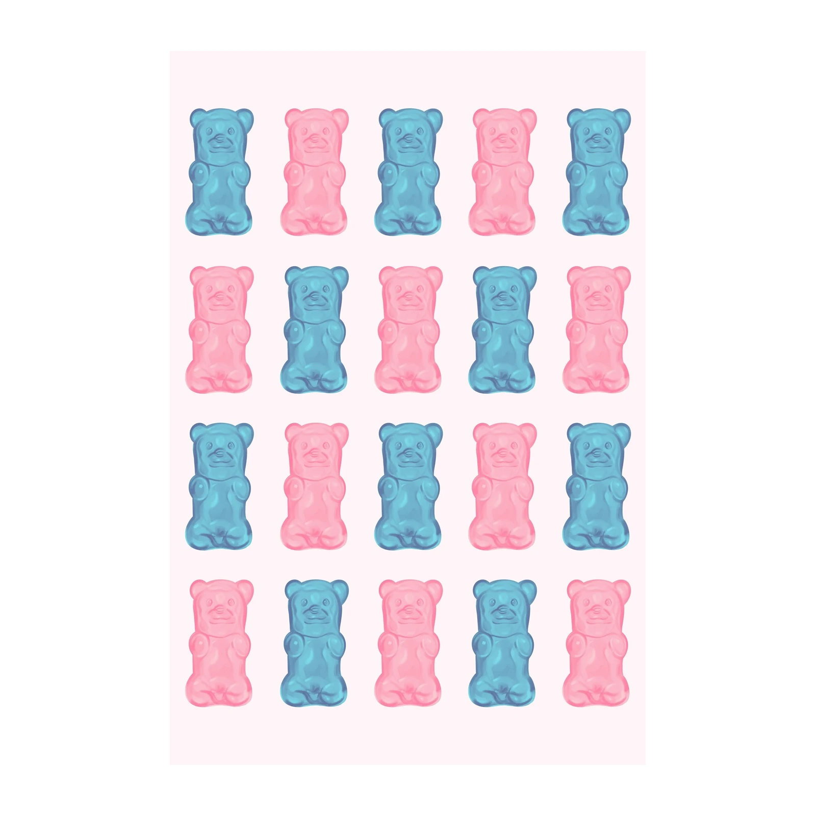 Playful Gummy Bear Duo Wall Art