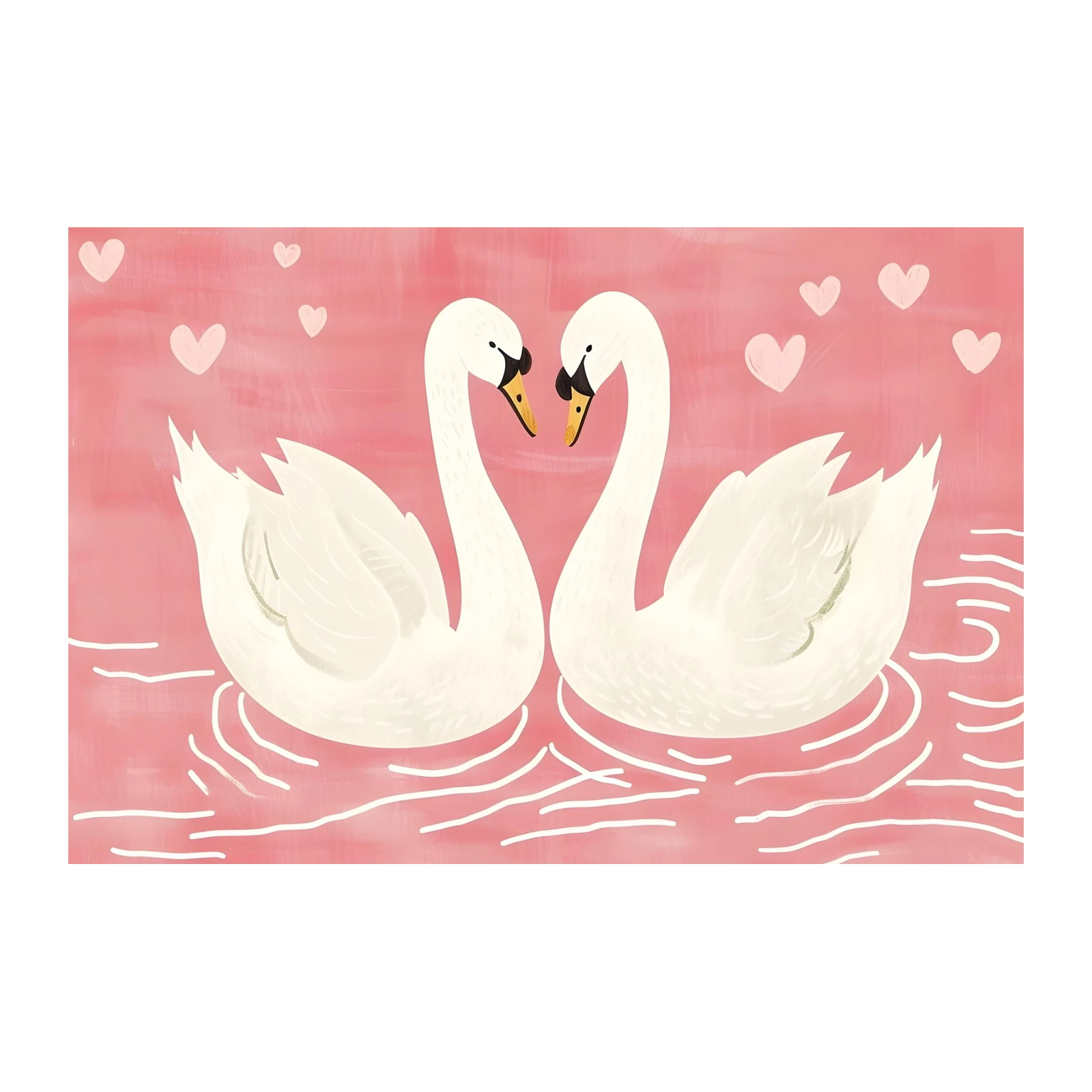 Enchanted Swans Love Heart Wall Art