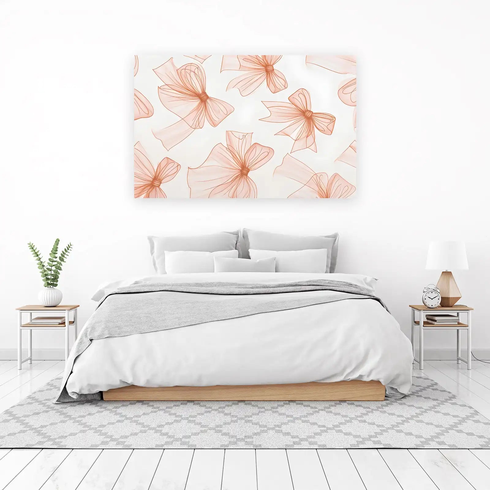 Chic Rose Gold Bows - Delicate Wall Art