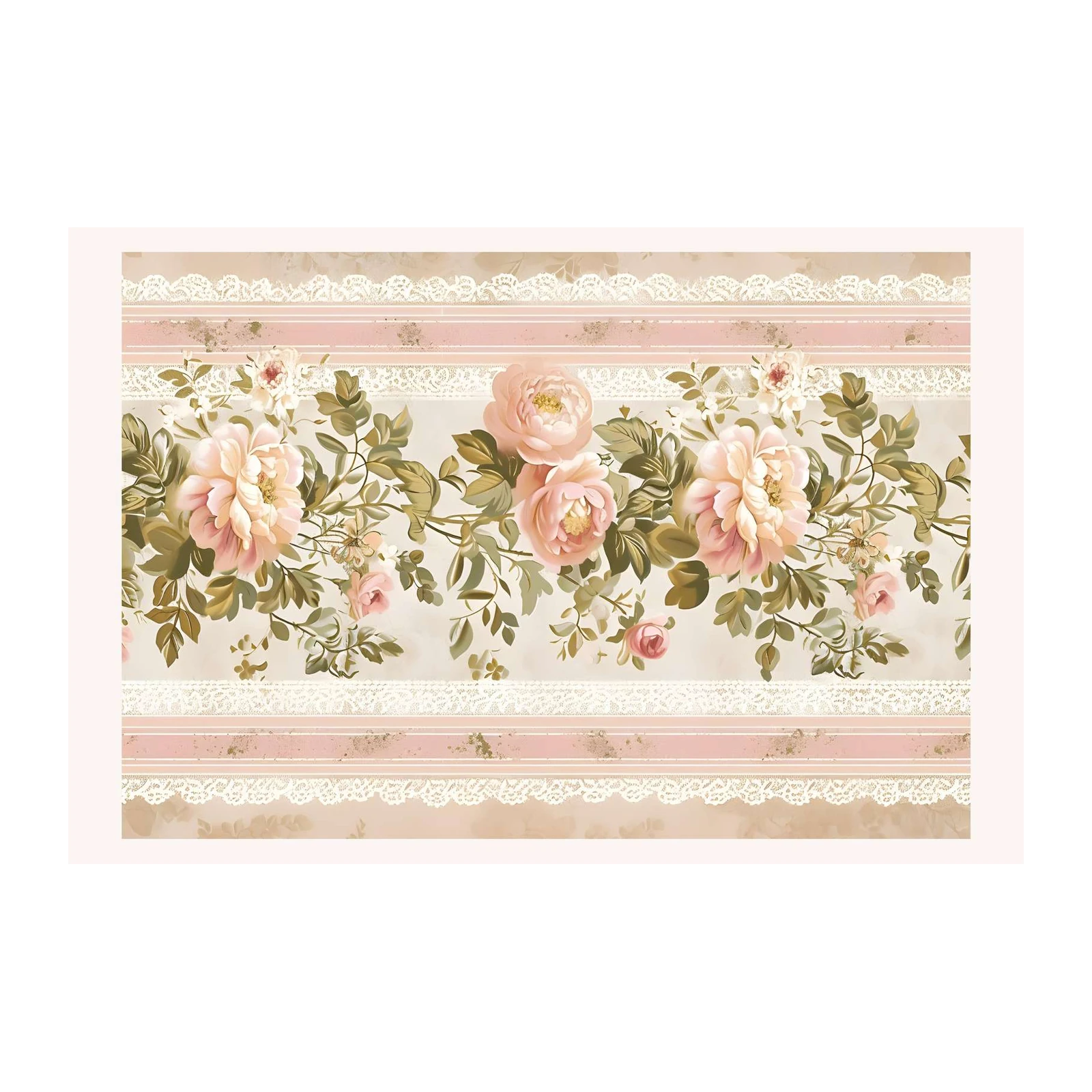 Vintage Floral Romance Peony Wall Art