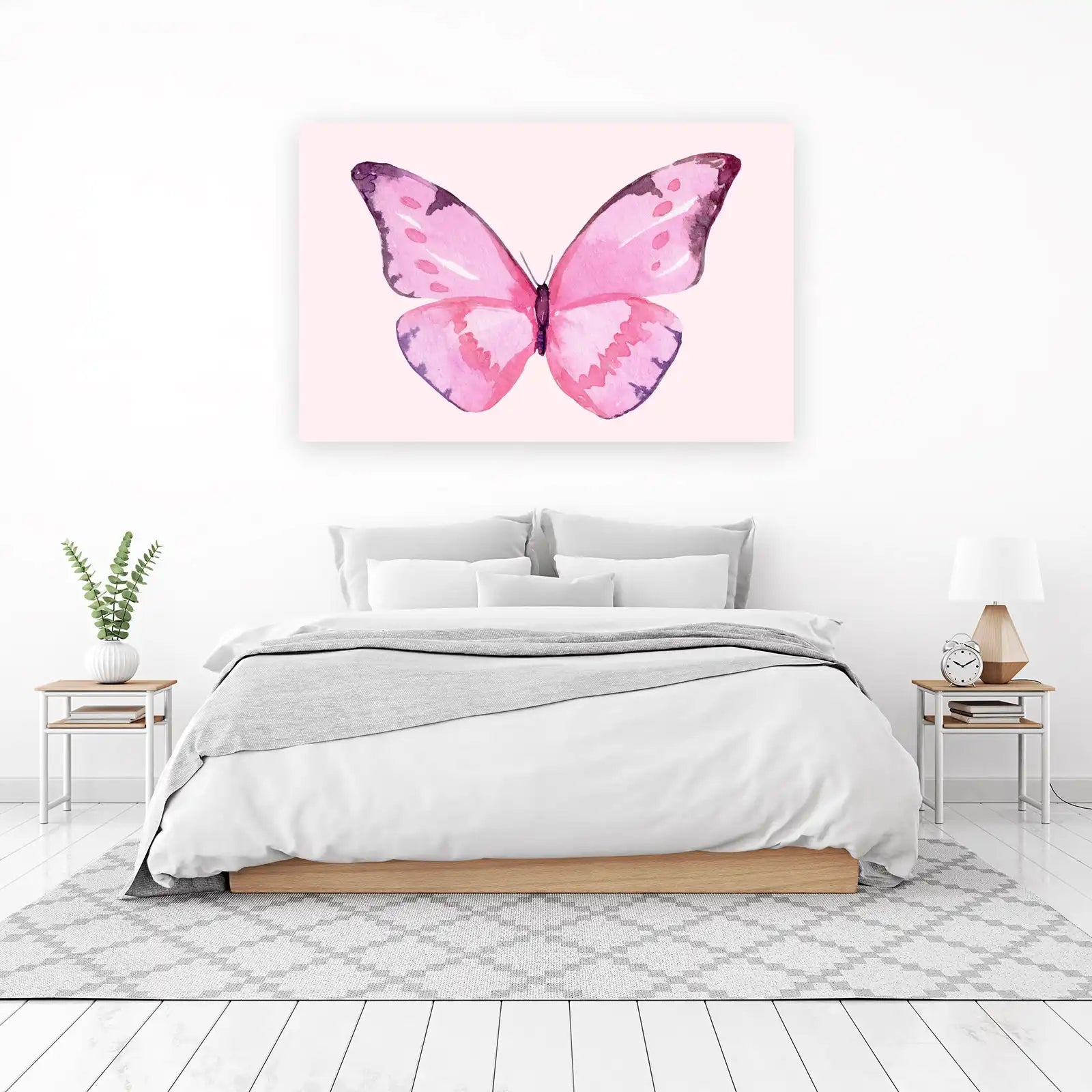 Delicate Pink Watercolor Butterfly Wall Art