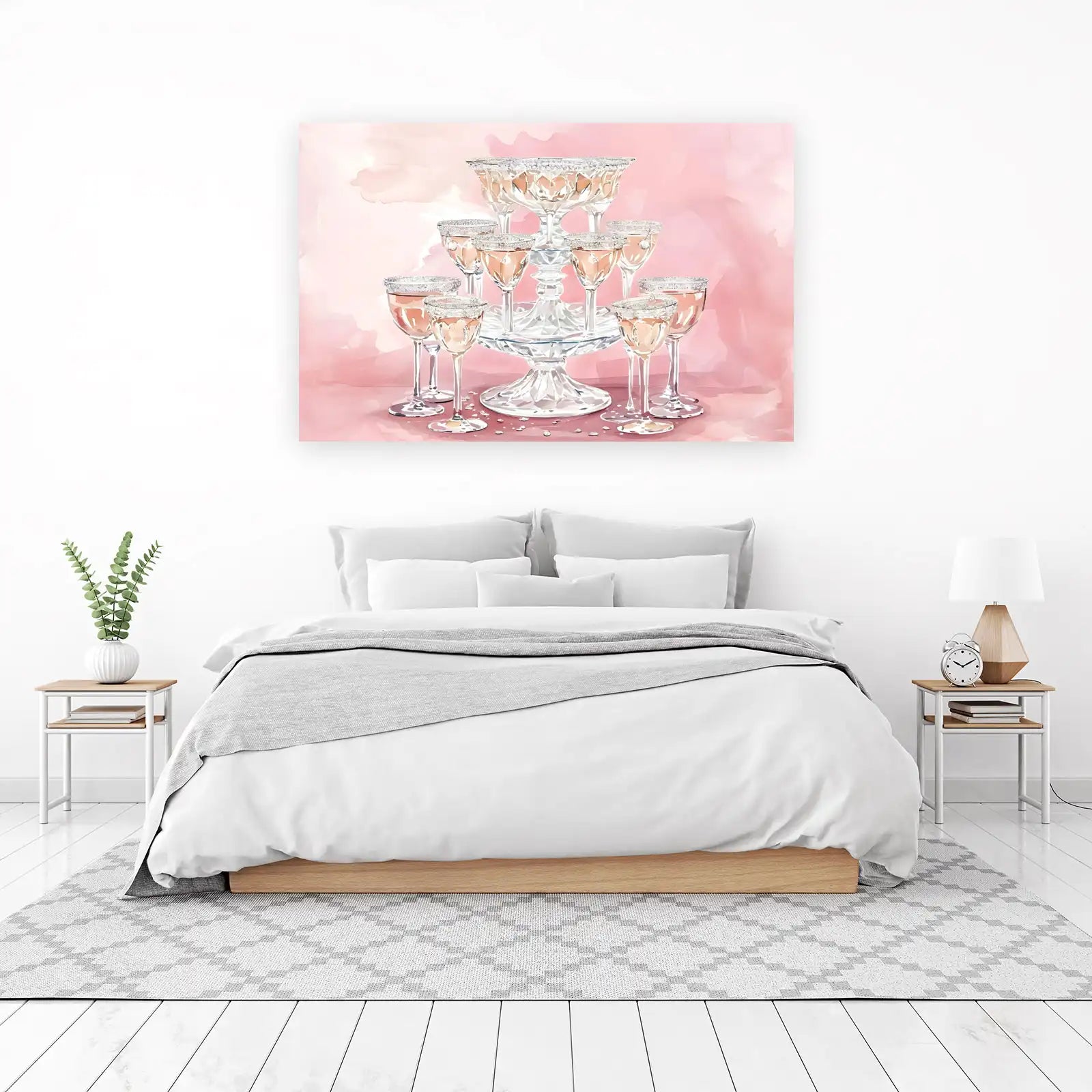 Elegant Bubbly Celebration Champagne Tower Wall Art