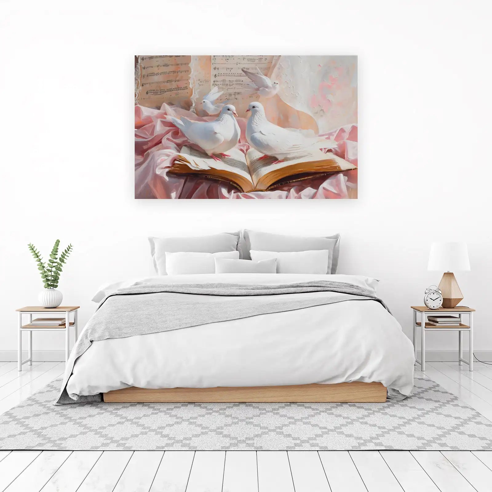 Serene Doves & Music Sheet Wall Art