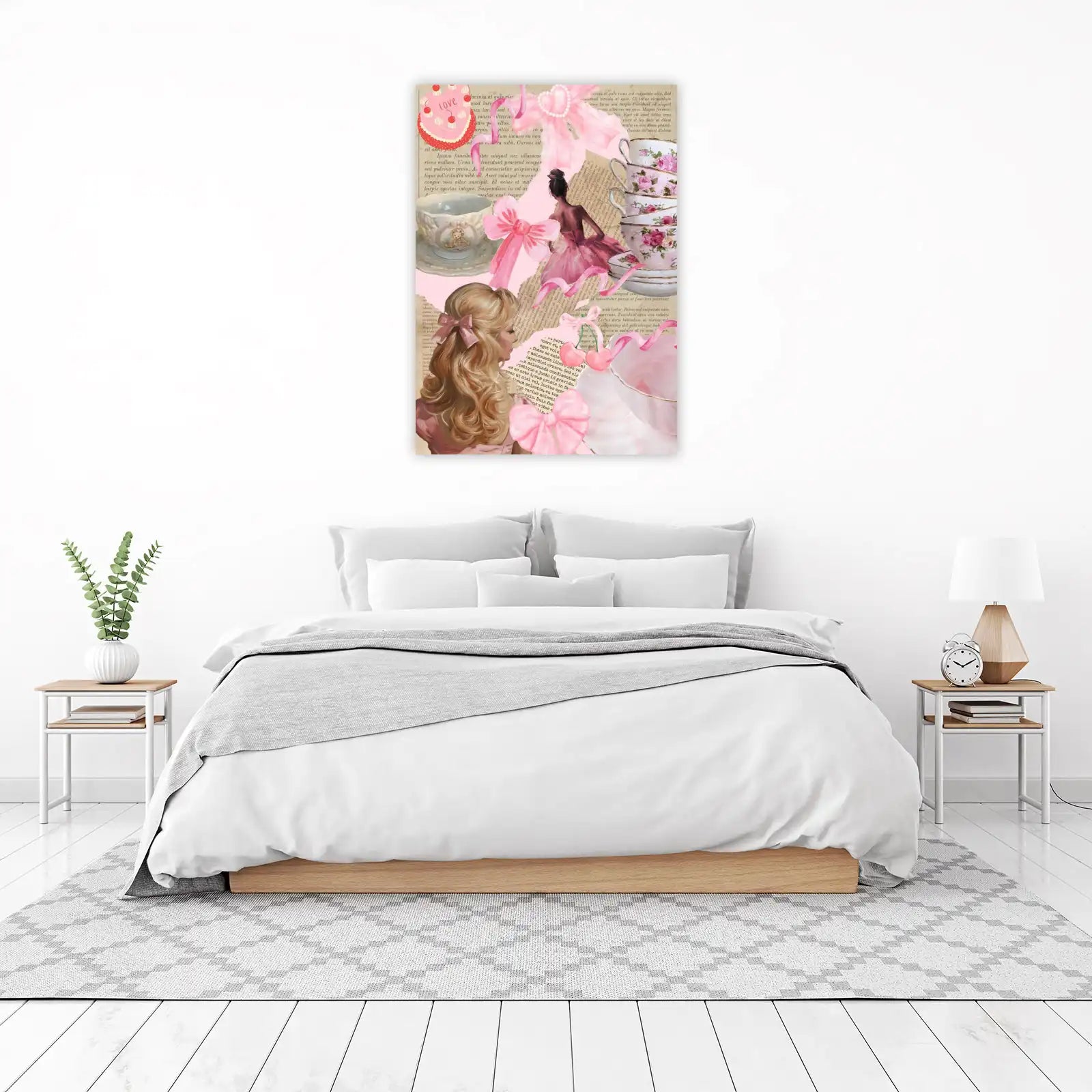 Dreamy Ballet & Tea Vintage Collage Wall Art