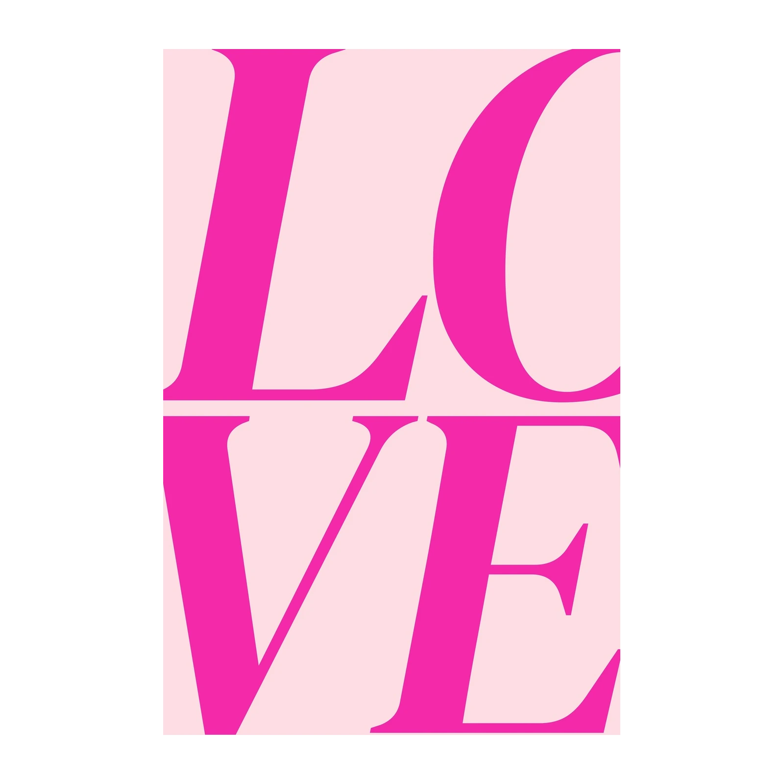 Bold Pink LOVE Typography Wall Art