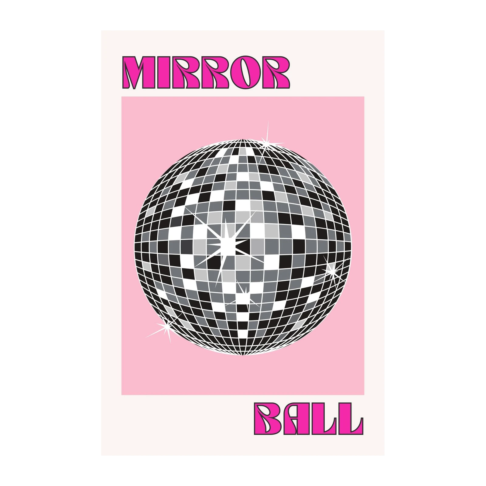 Retro Disco Mirror Ball Wall Art