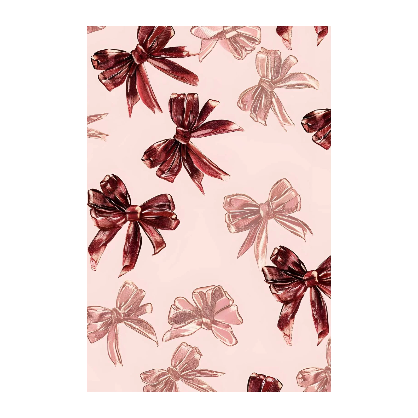 Elegant Red Bows Pattern Wall Art