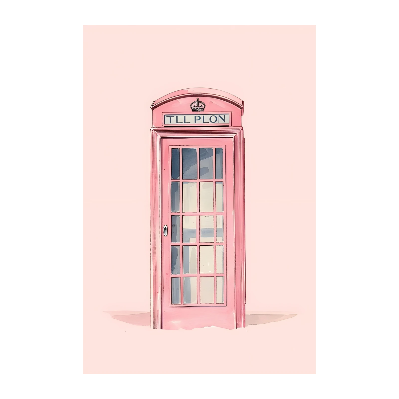 Chic Pink Phone Booth Art Wall Art