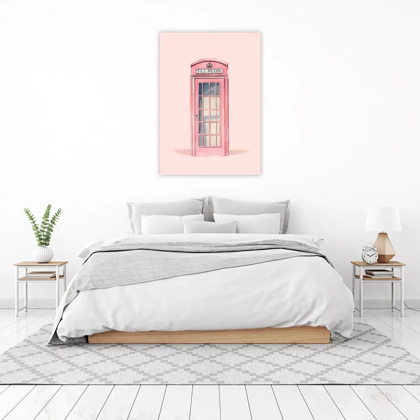Chic Pink Phone Booth Art Wall Art