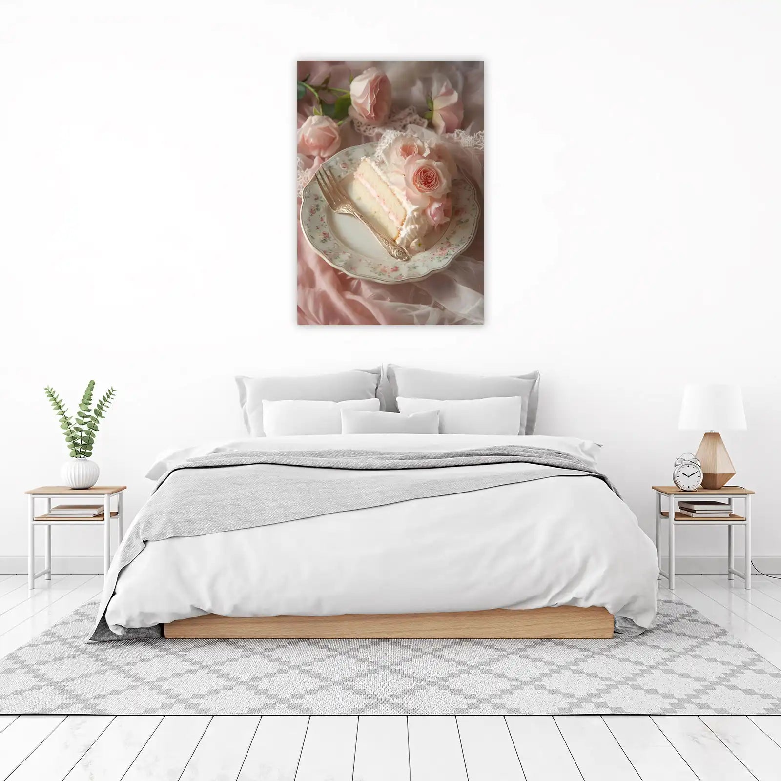 Vintage Rose Cake Slice Wall Art Wall Art