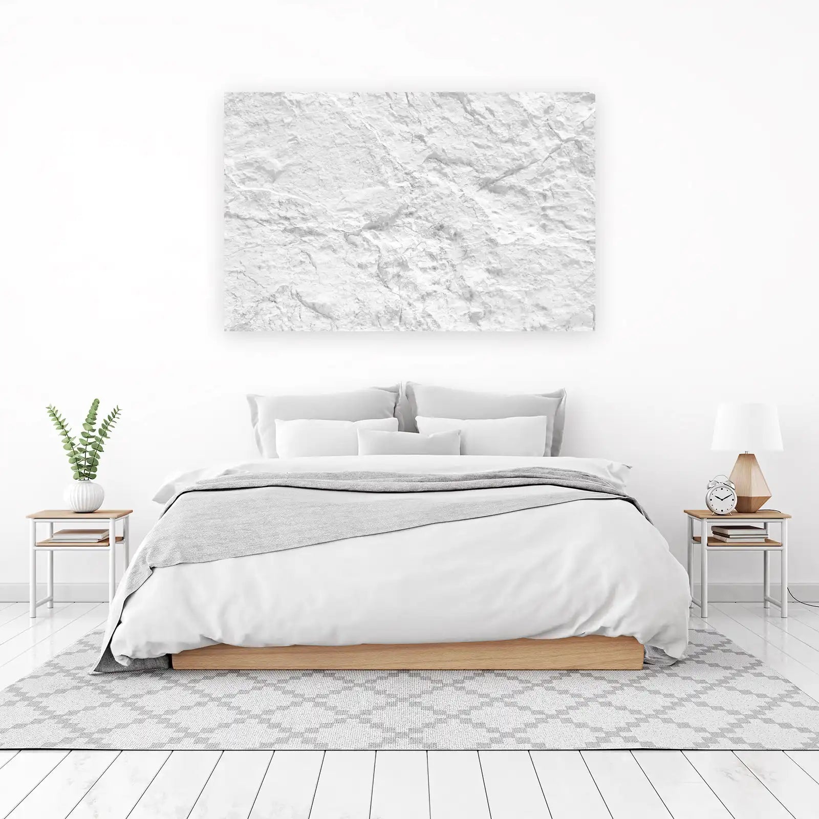 Textured White Rock Surface Wall Art