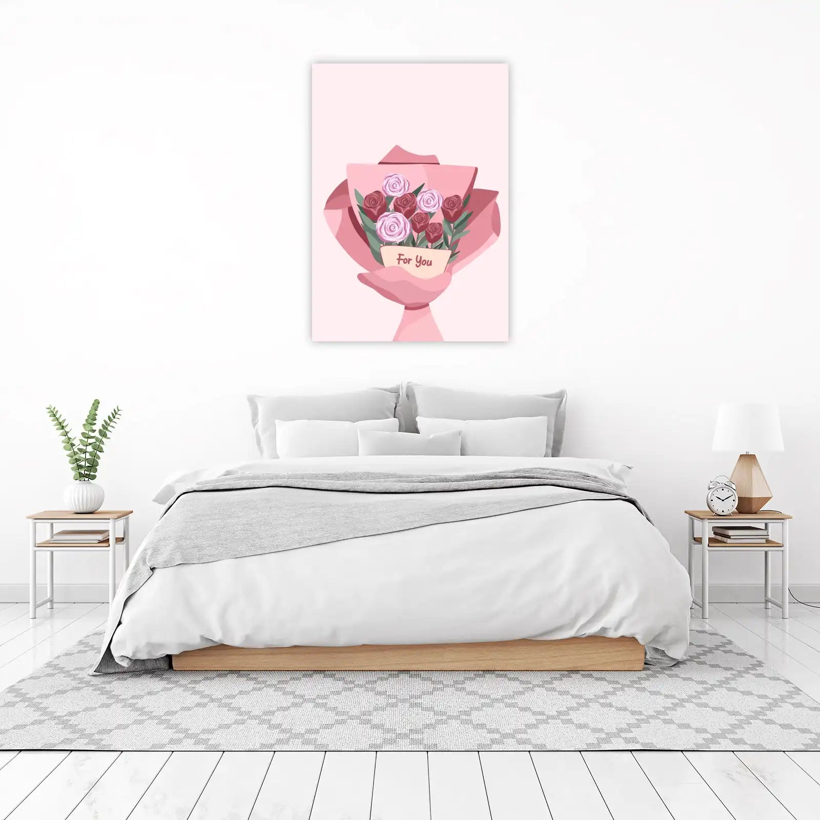 Romantic Rose Bouquet "For You" Wall Art