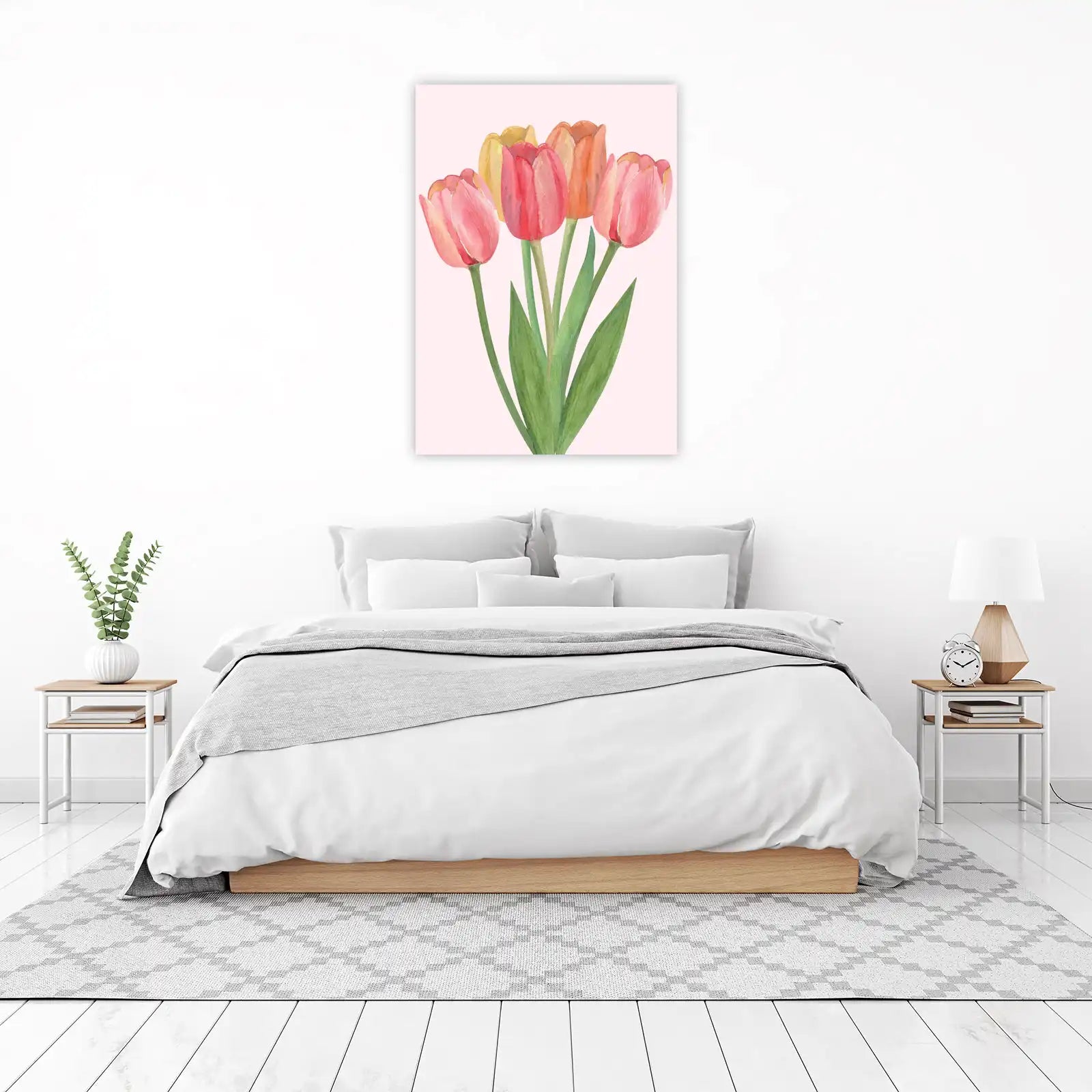 Watercolor Tulip Bouquet Wall Art