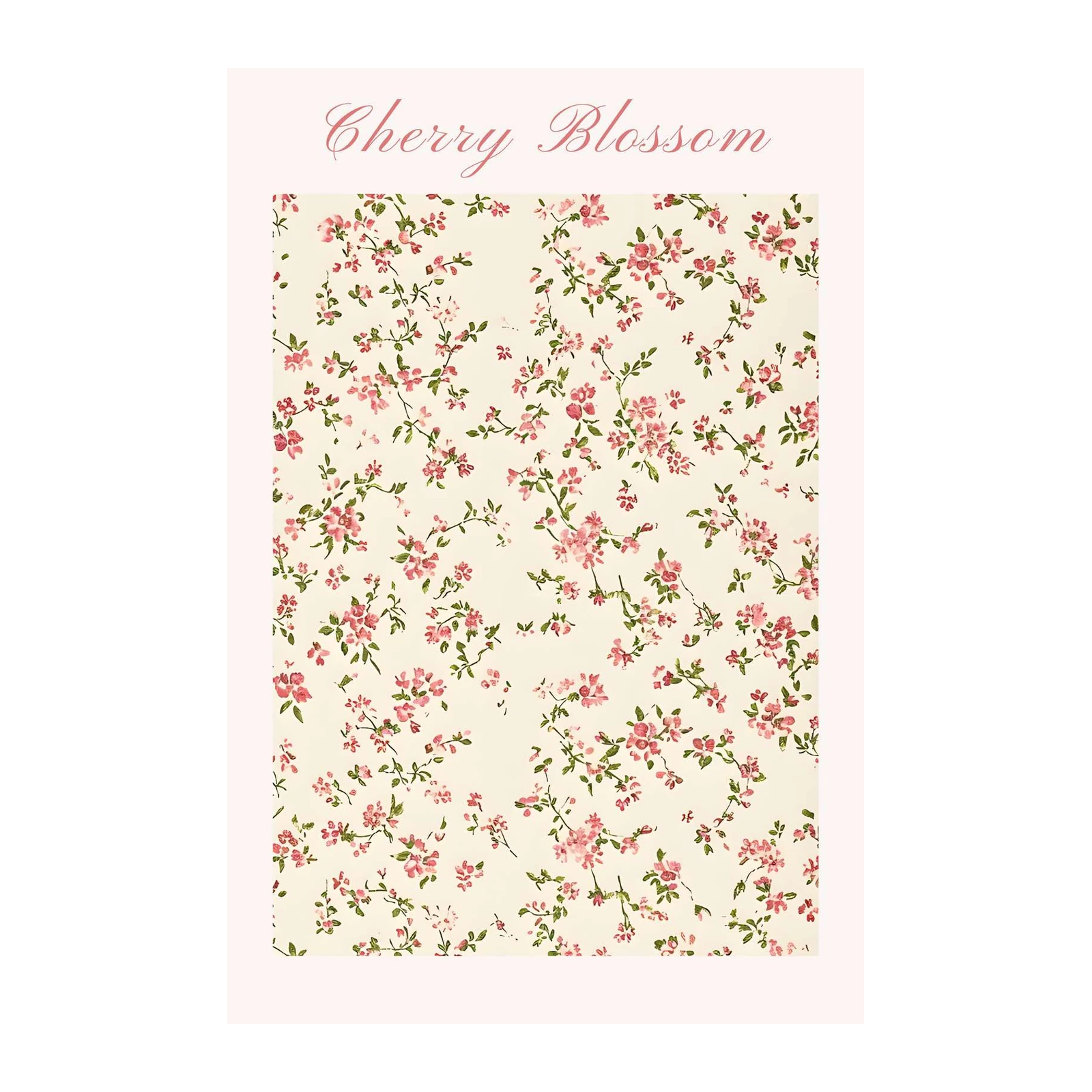 Vintage Cherry Blossom Floral Wall Art
