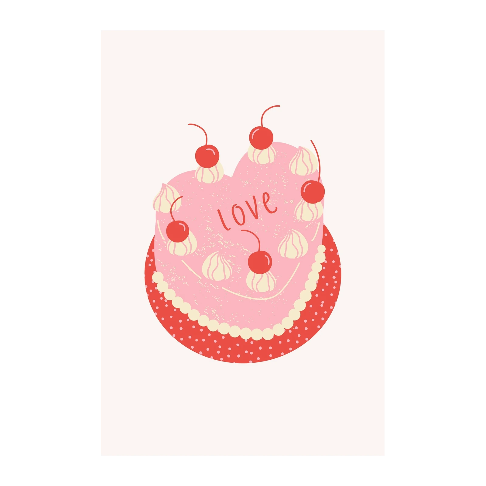 Sweet Love Heart Cake Wall Art Wall Art